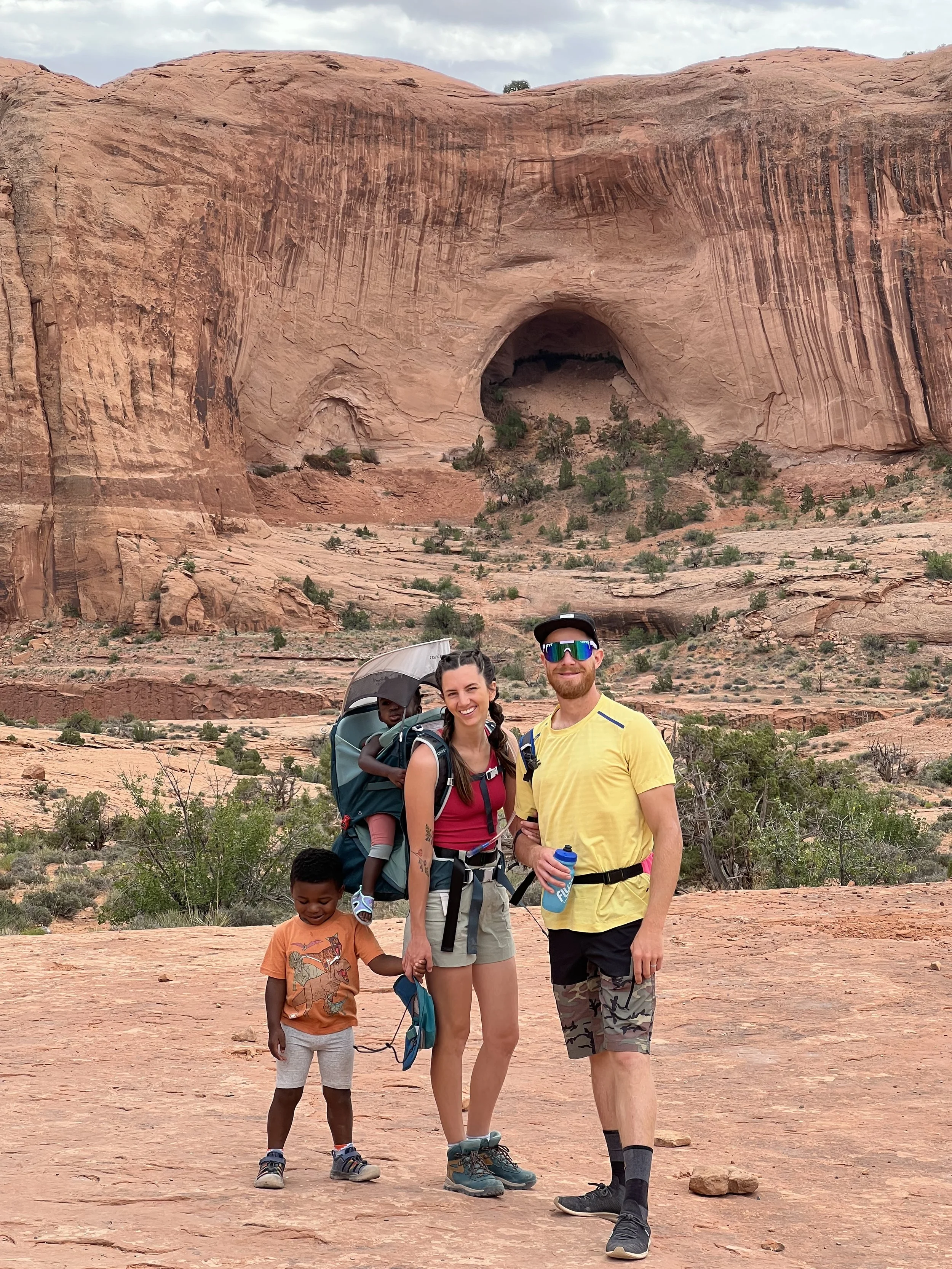 Cristian Peper with his family hiking at Arches