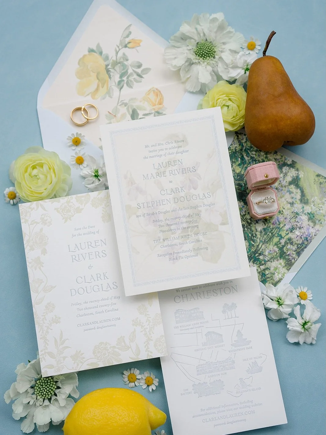 A first glimpse at what&rsquo;s to come. 🍐

Your save the date and invitation suite are the first introduction your guests have to your wedding - setting the tone for the celebration long before they arrive.

For Lauren &amp; Clark, that meant soft 