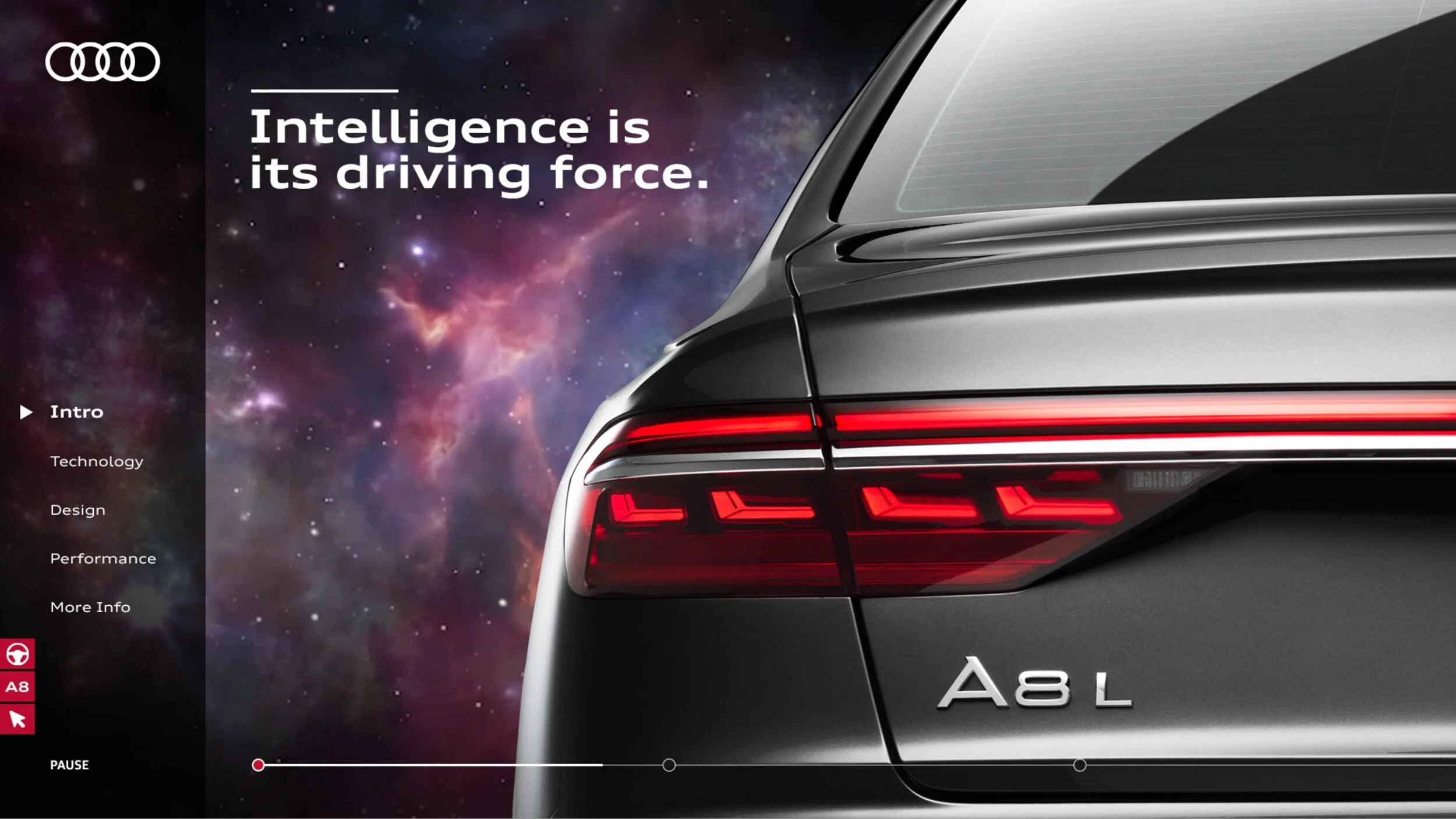 Latcha+Associates / 2018 / Audi A8 Launch Microsite / Creative Direction