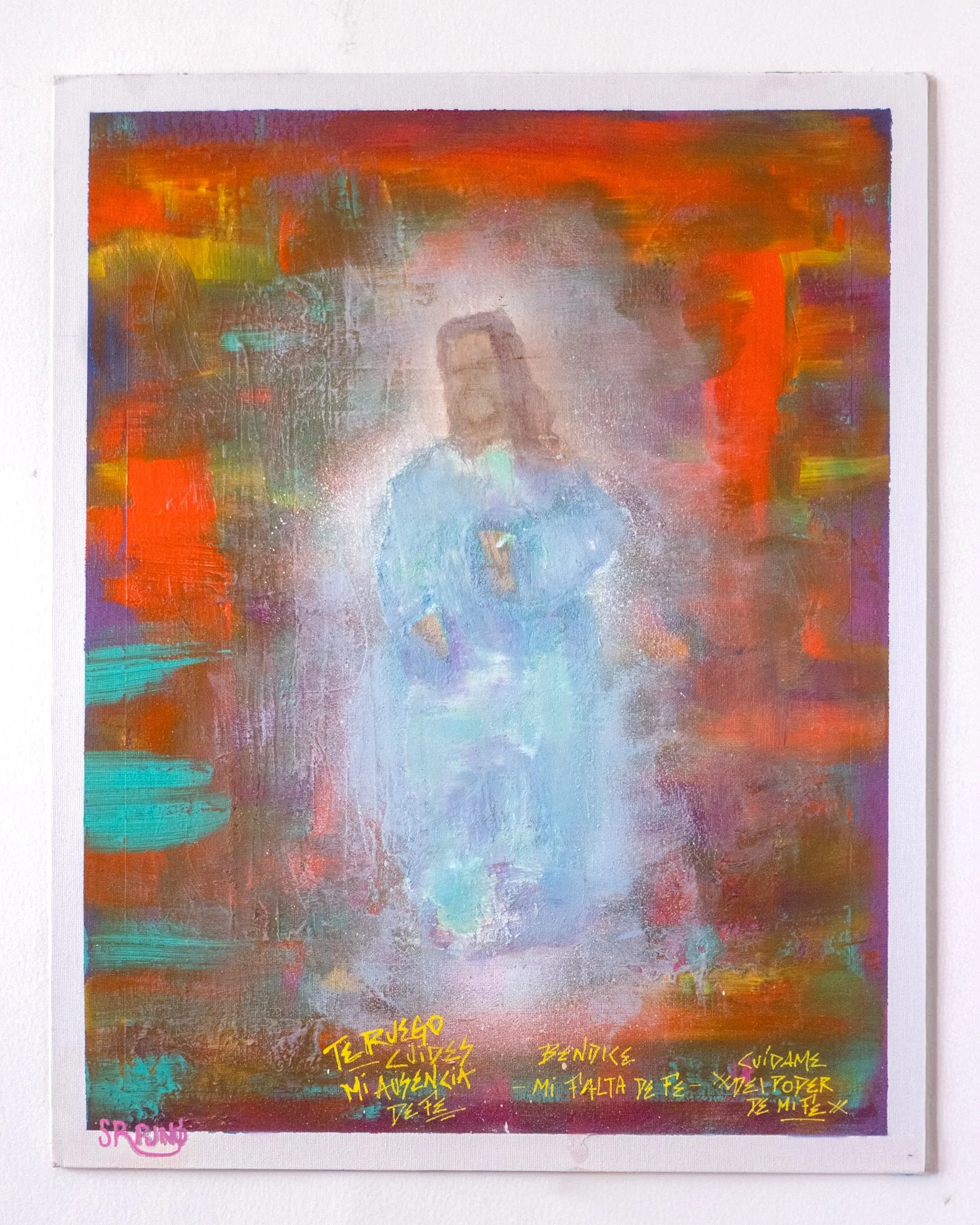 te ruego cuides mi ausencia de fe
Serie: Lúmina
spray y acrílico sobre lienzo y cartón
50x40