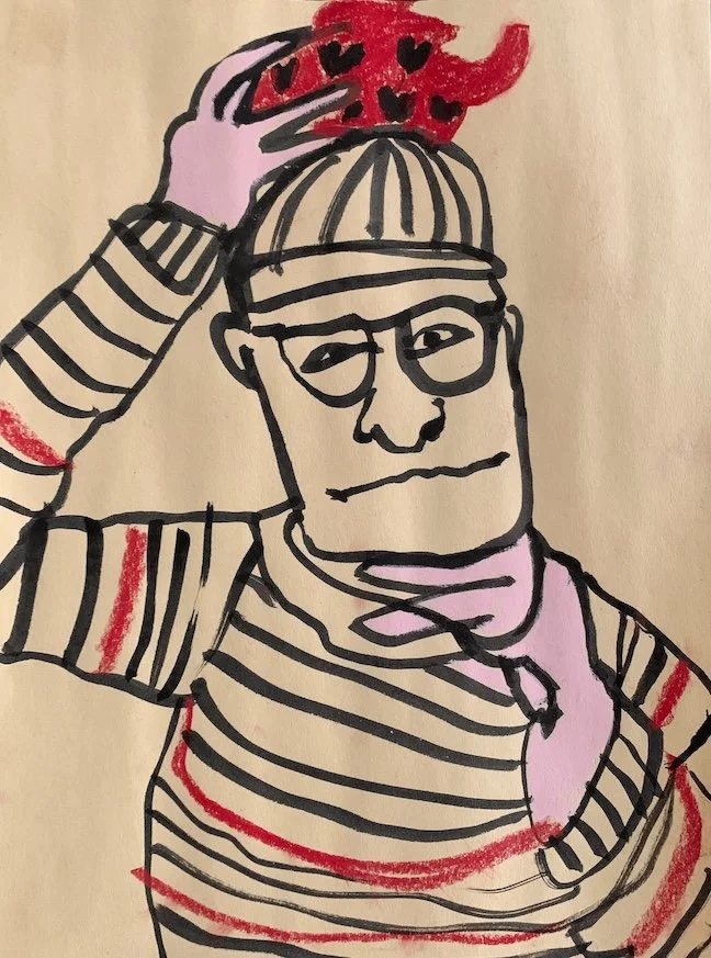  Pastel, Ink  12 × 9”  2026 