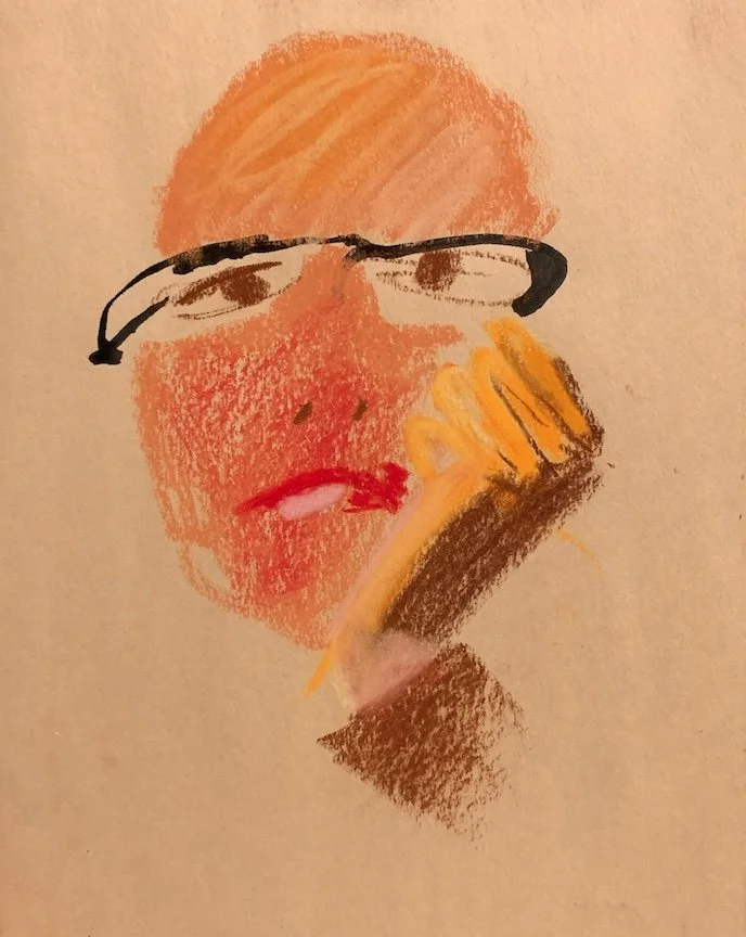  Pastel, Ink  12 × 9”  2026 