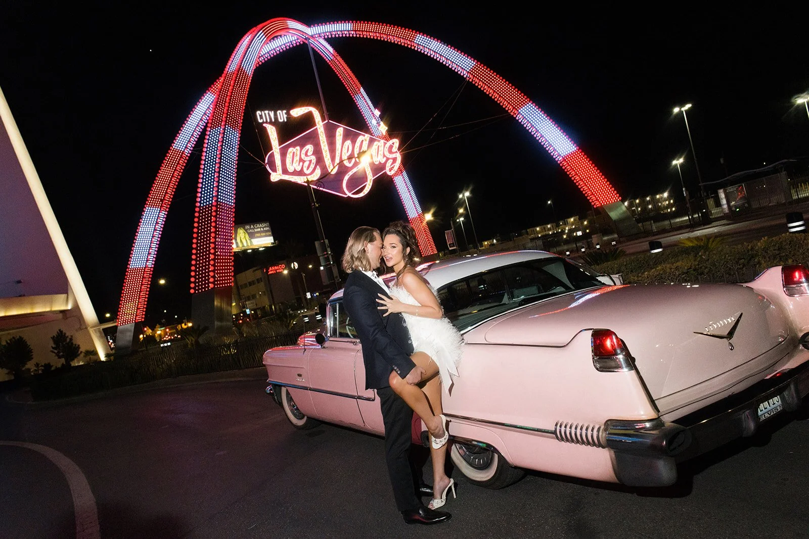 Izzi and Luke’s downtown las vegas engagement shoot.  Luxury wedding planner Andrea Eppolito.  Photos by Nicole Hubbs.