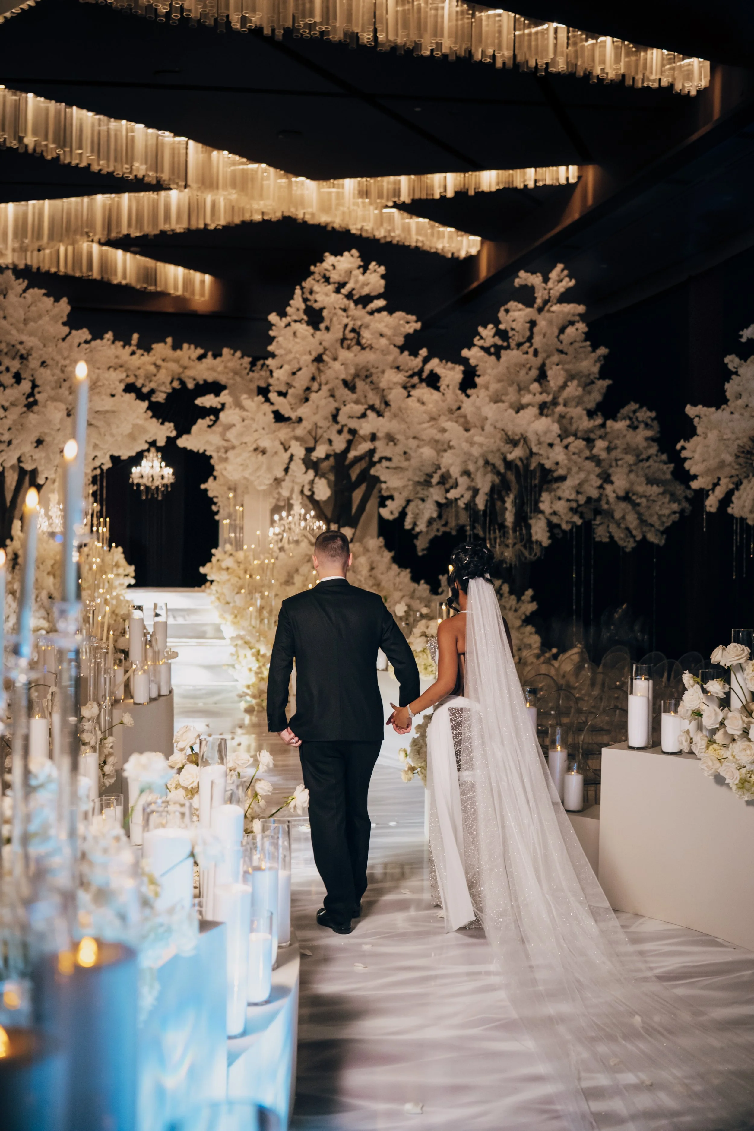 Bride and Groom Walking Up The Aisle