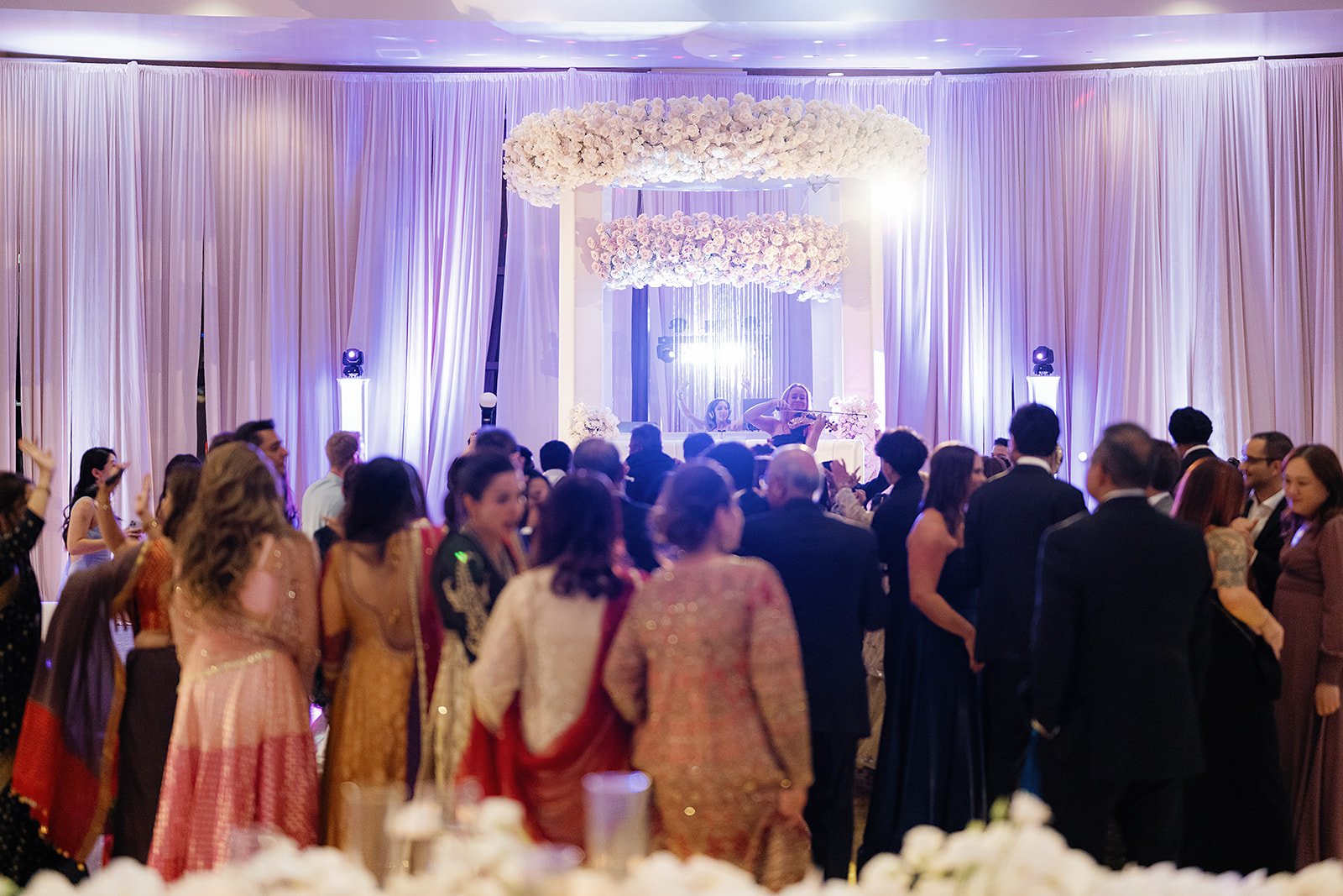 full dance floor at luxe high end wedding reception