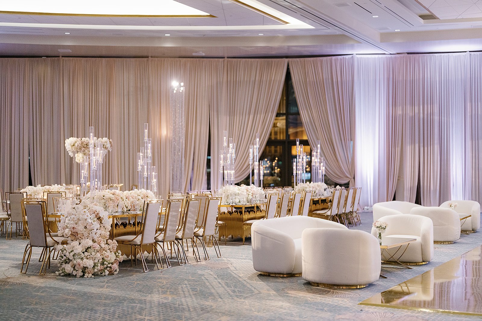 Luxury wedding reception decor in Las Vegas