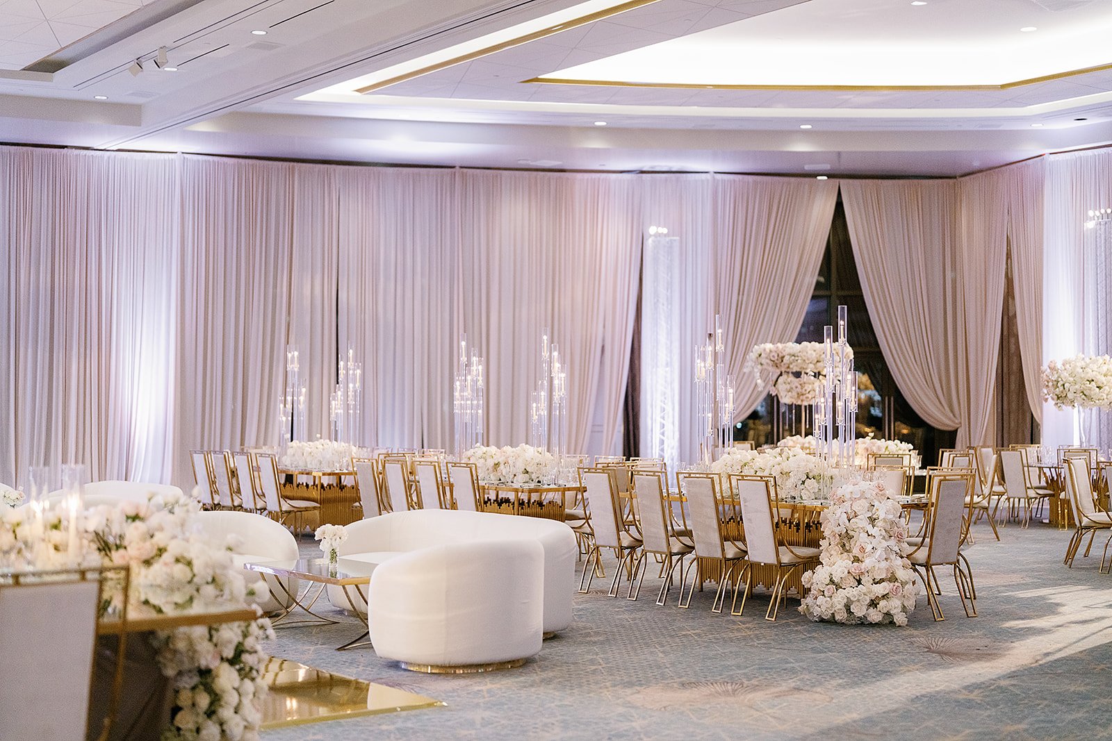 luxury romantic ballroom wedding reception