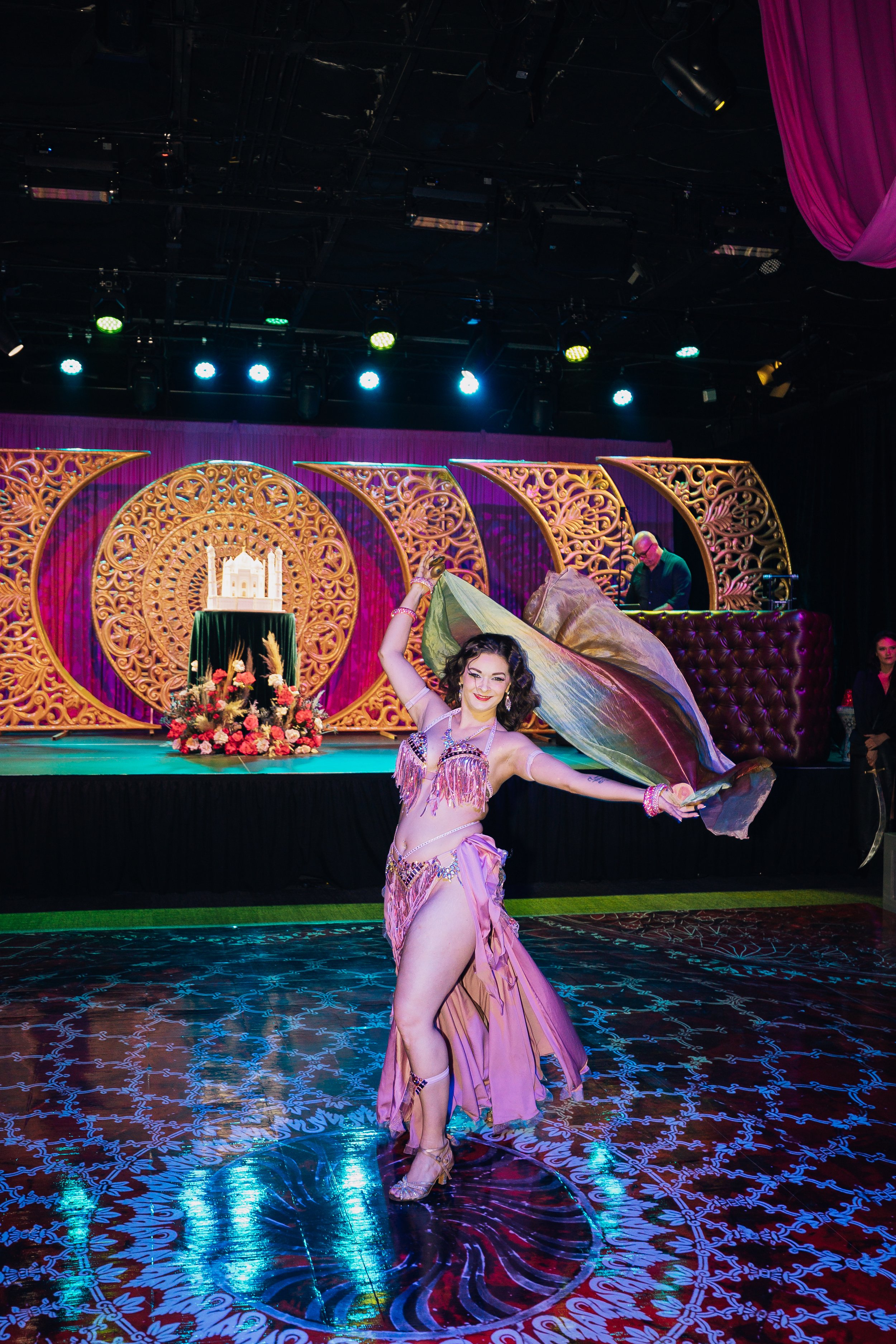 Belly dancer at Arabian Nights Birthday Party. Las Vegas Party Planner Andrea Eppolito.  Photo by MESUS Studios.