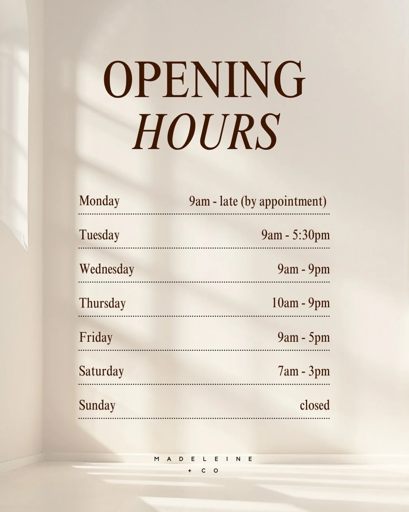Superrrrrr excited to share our NEW opening hours. ✨

SAVE for your next booking and give us a buzz on (02) 8581 5591 to book in. 🫶🏻