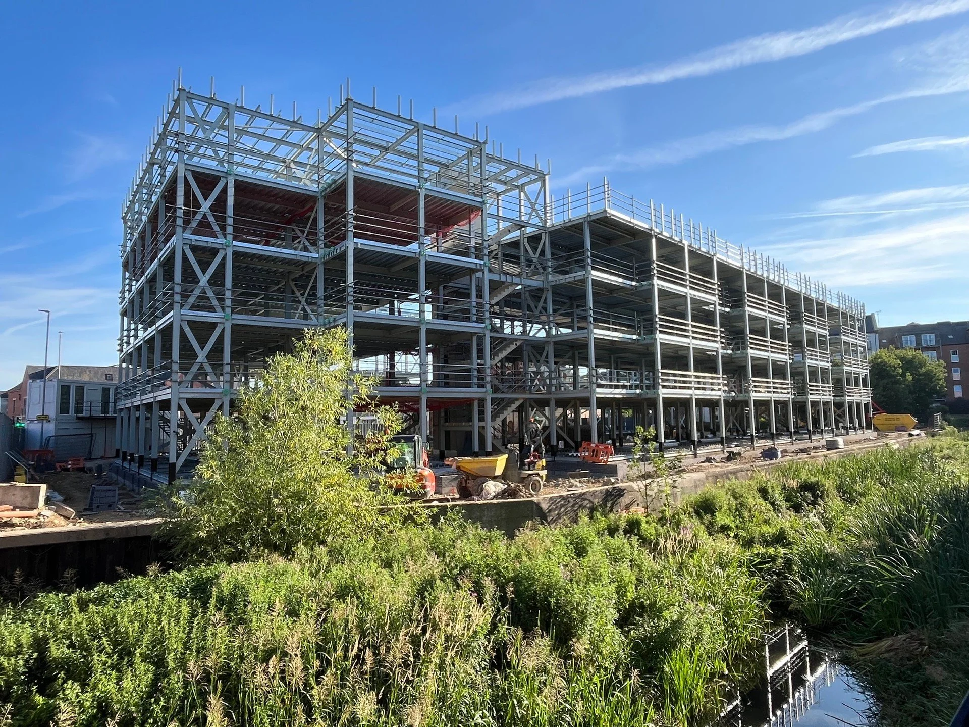 Progress in motion at St. Mary&rsquo;s Road, the steel frame is now in place!

#Stanifortharchitects #Leicestershire #MidlandsArchitecture