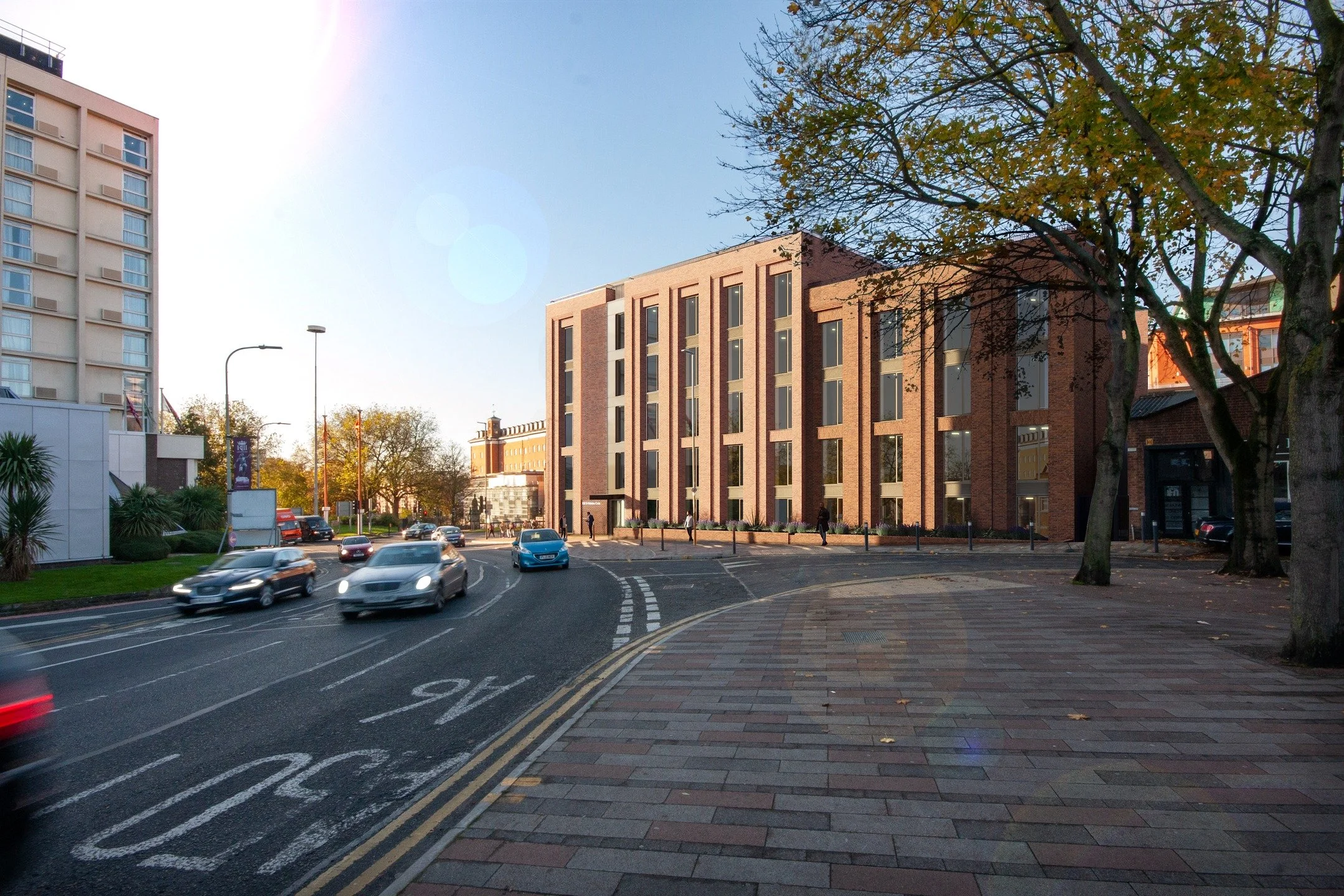 Planning permission received at committee for a high-quality student accommodation scheme, on a prominent gateway site for Leicester, at St. Nicholas Circle and Bath Lane.
 
Due to a number of constraints, notably the heritage value of adjacent sites