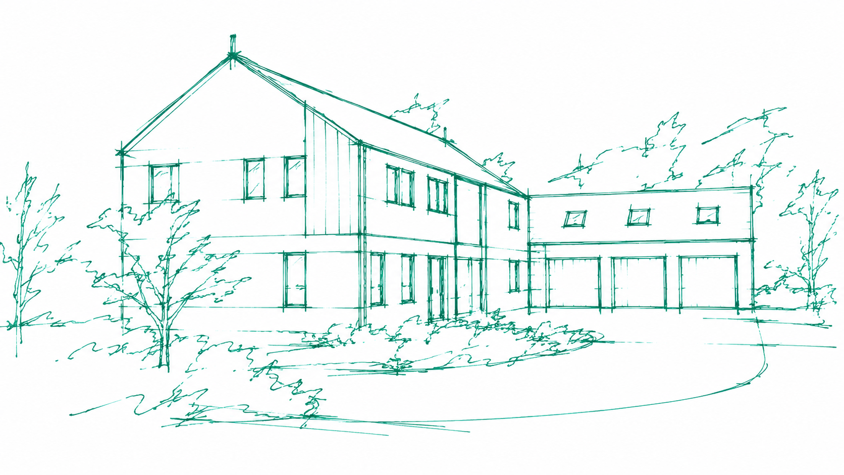 Teal Architectural House Sketch.png
