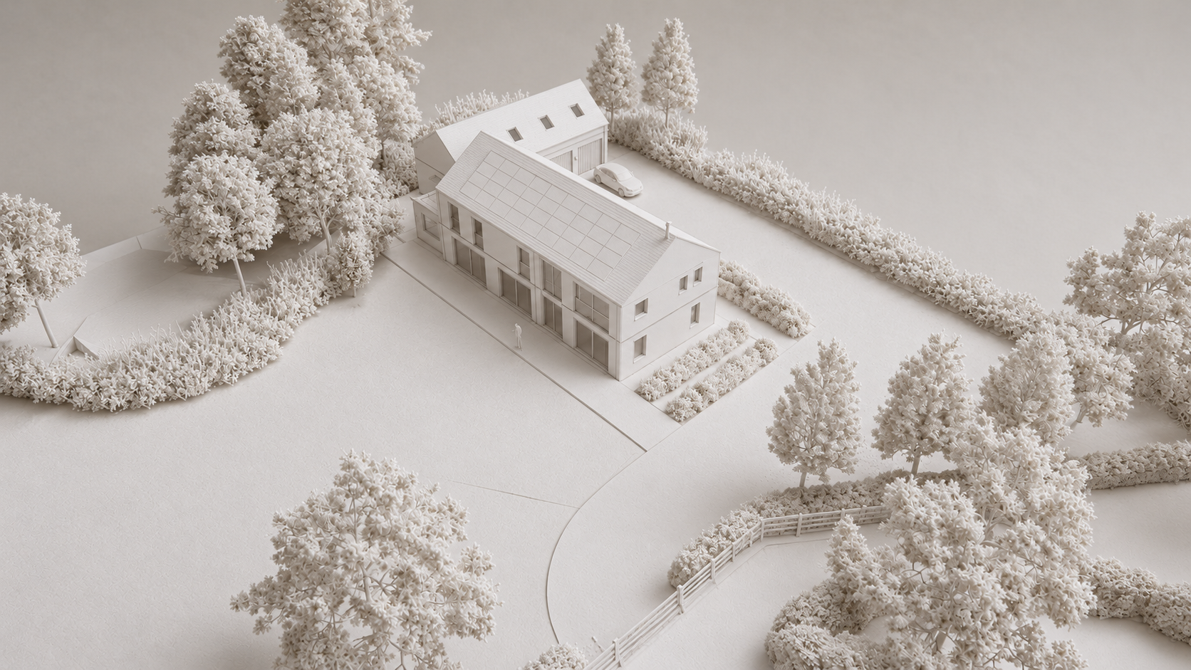Monochrome Paper Model House and Grounds.png