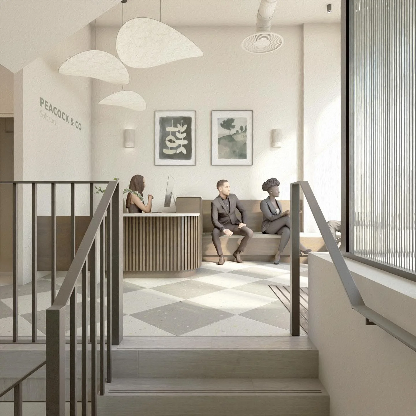 Starting on site next month a full reconfiguration, refurbishment and retrofit of a Victorian office building in #wimbledonvillage
This image shows the new reception space which faces onto the High Street. The project includes the conversion of the