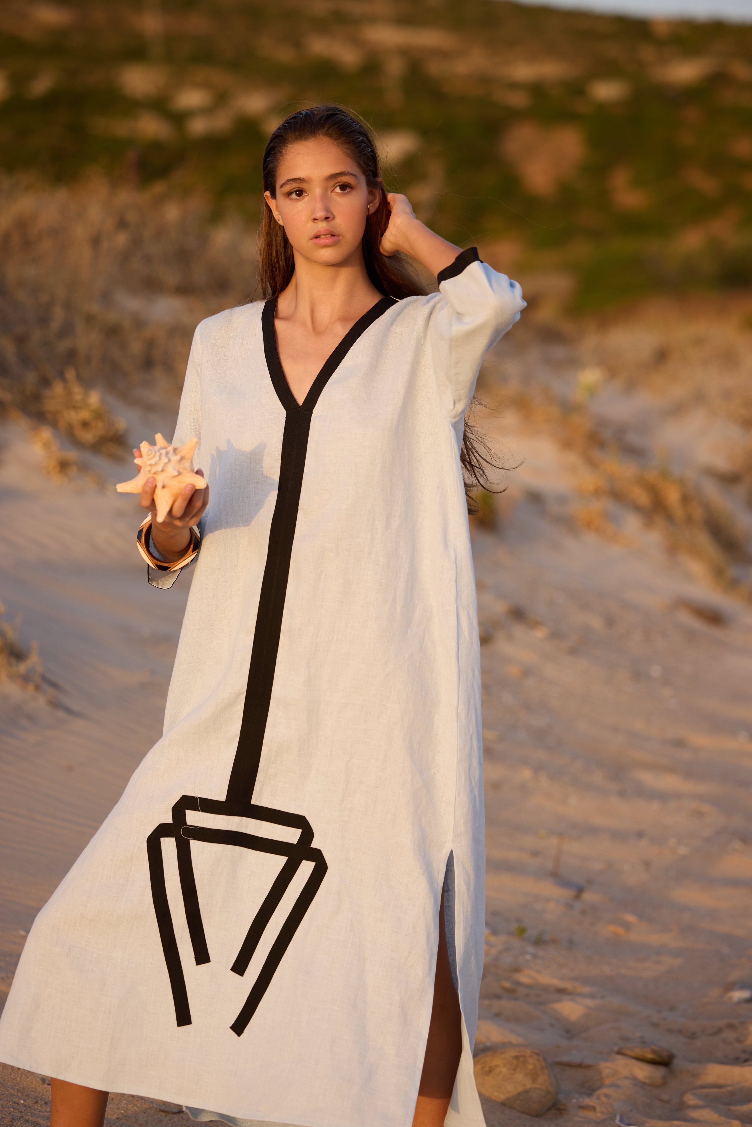 Kaftan sleeves sky blue