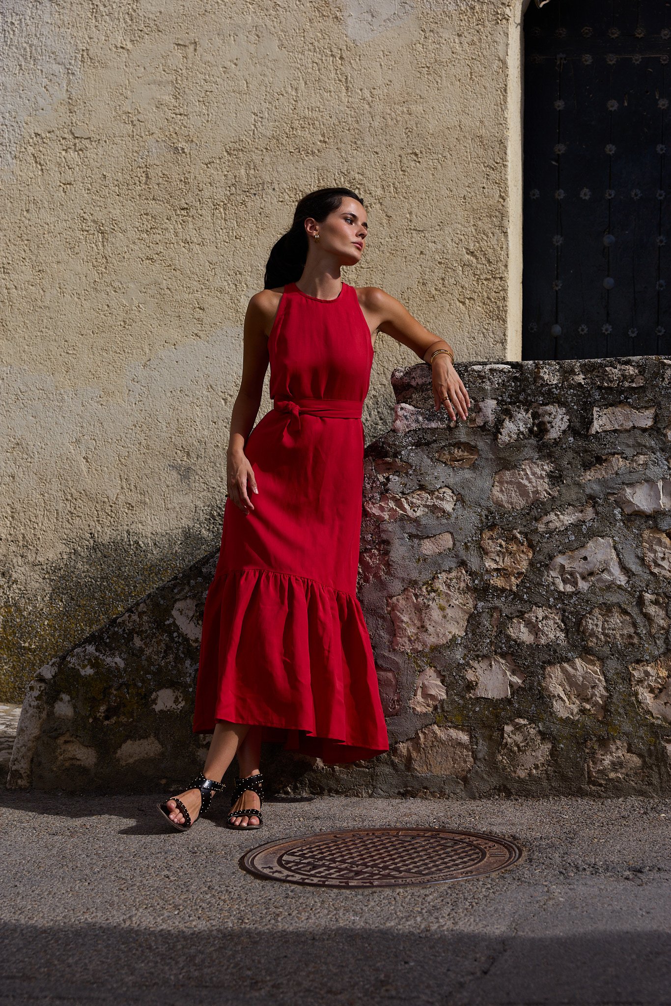 The Andratx dress red