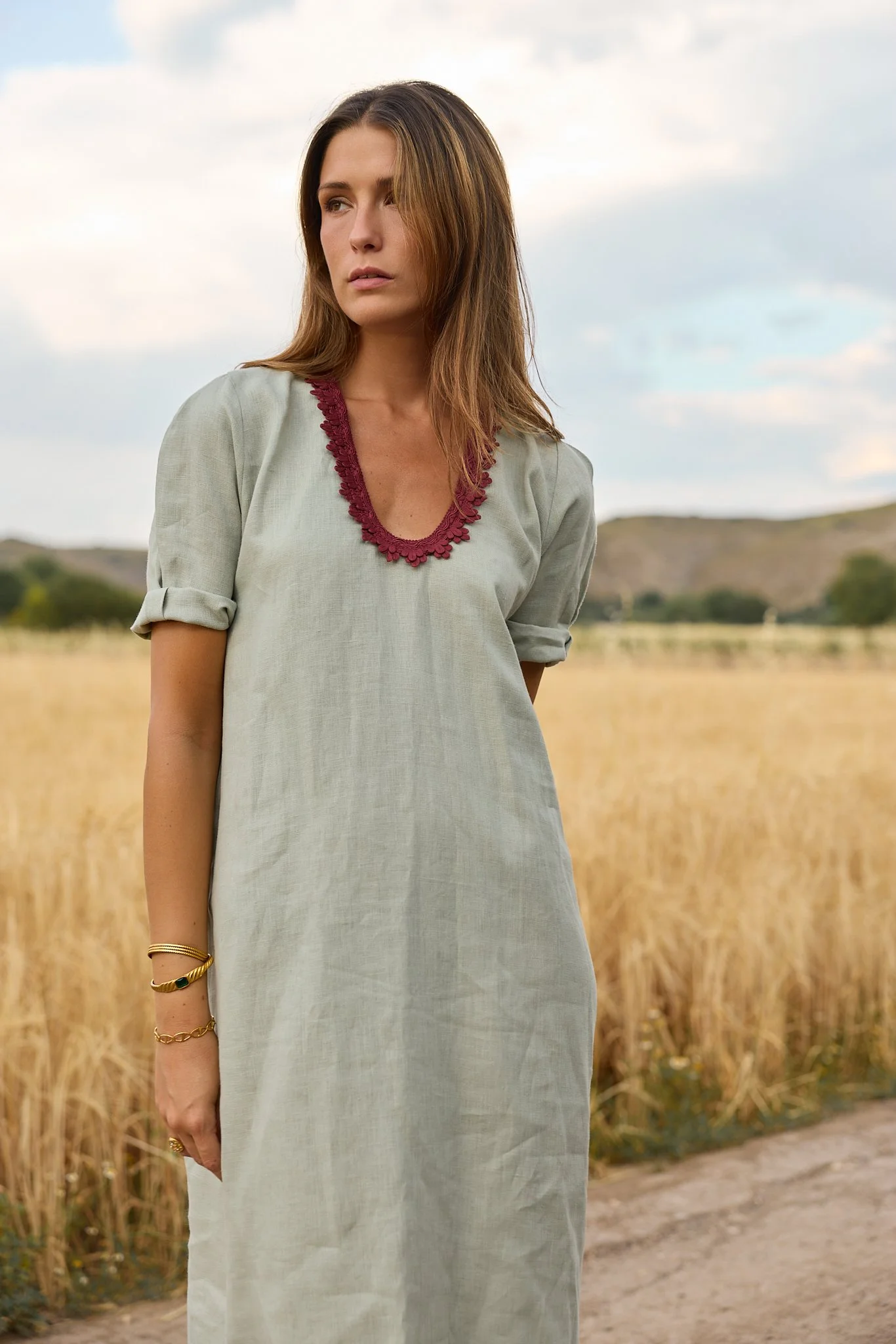 Kaftan sleeves aqua
