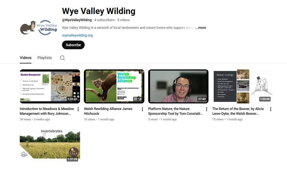 Wye Valley Wilding has a You Tube channel! 