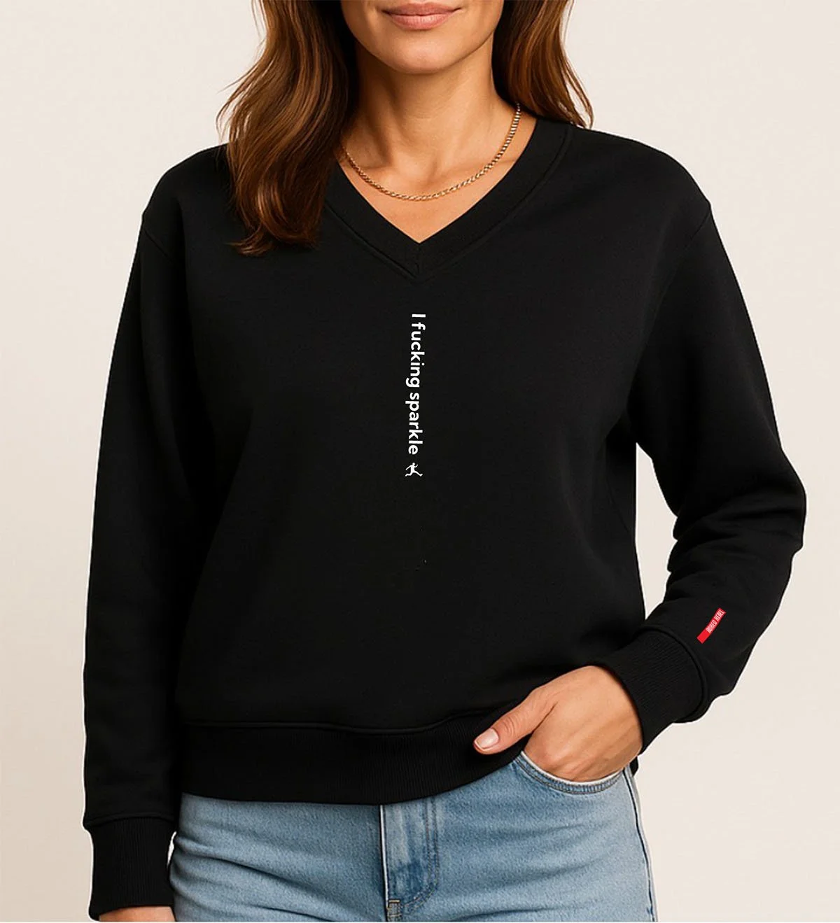 Black V Neck Sweatshirt I Fucking Sparkle Dec 2025.jpg