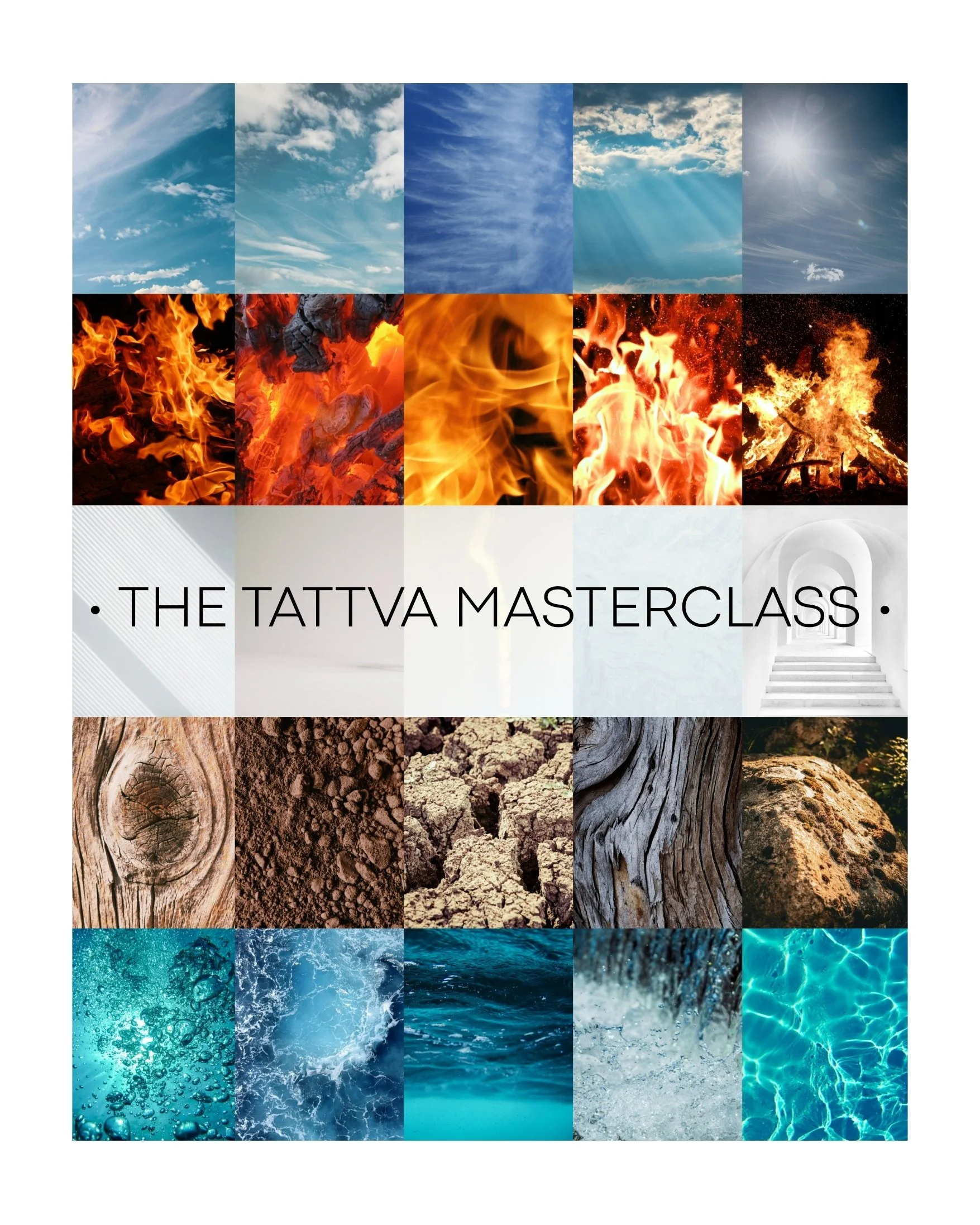 Tattva Masterclass - Kundalini yoga workshop held on Beltane exploring the five elements (earth, water, fire, air, ether) for balance, energy and self awareness