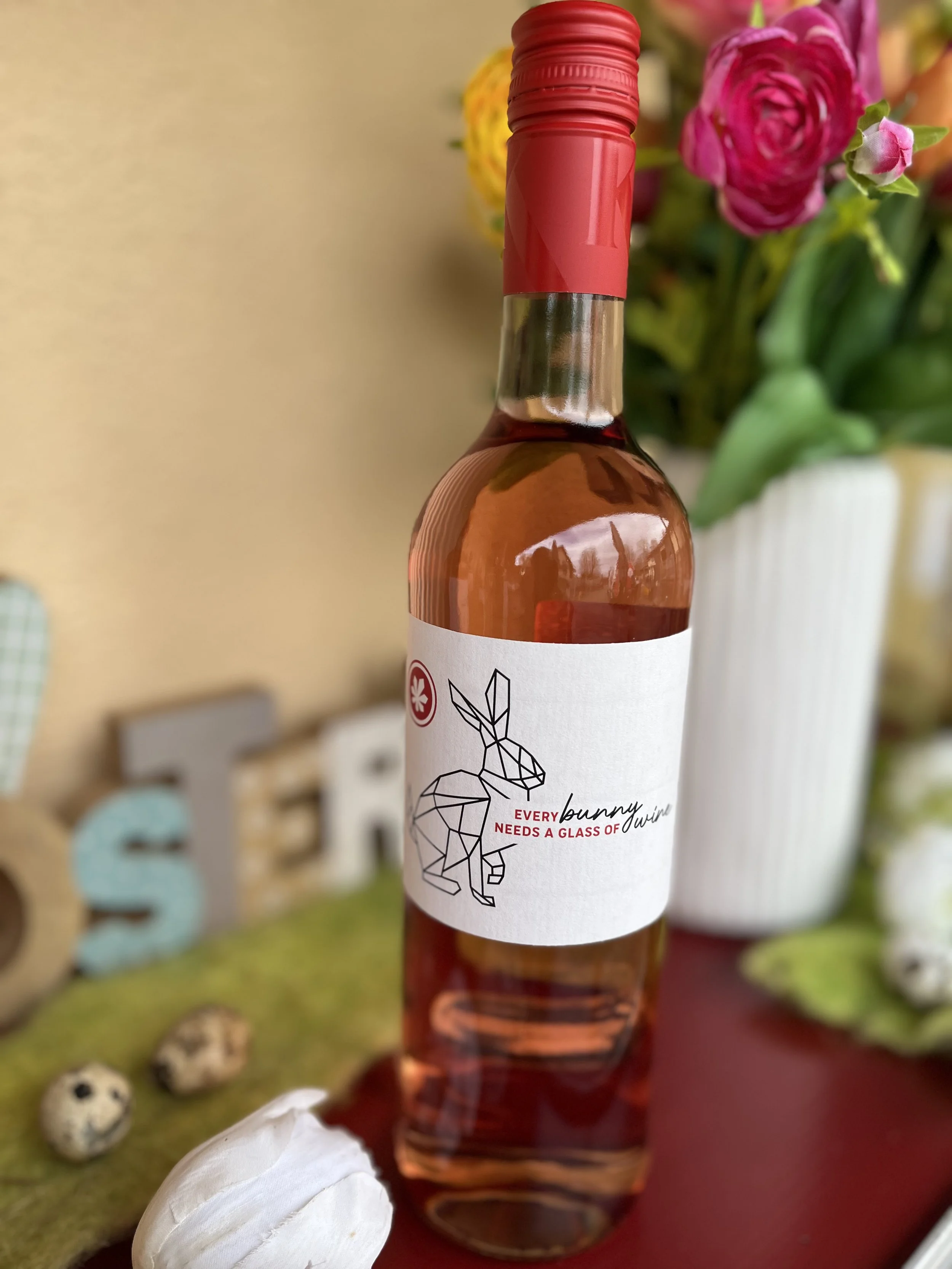 EVERY BUNNY NEEDS A GLASS OF WINE