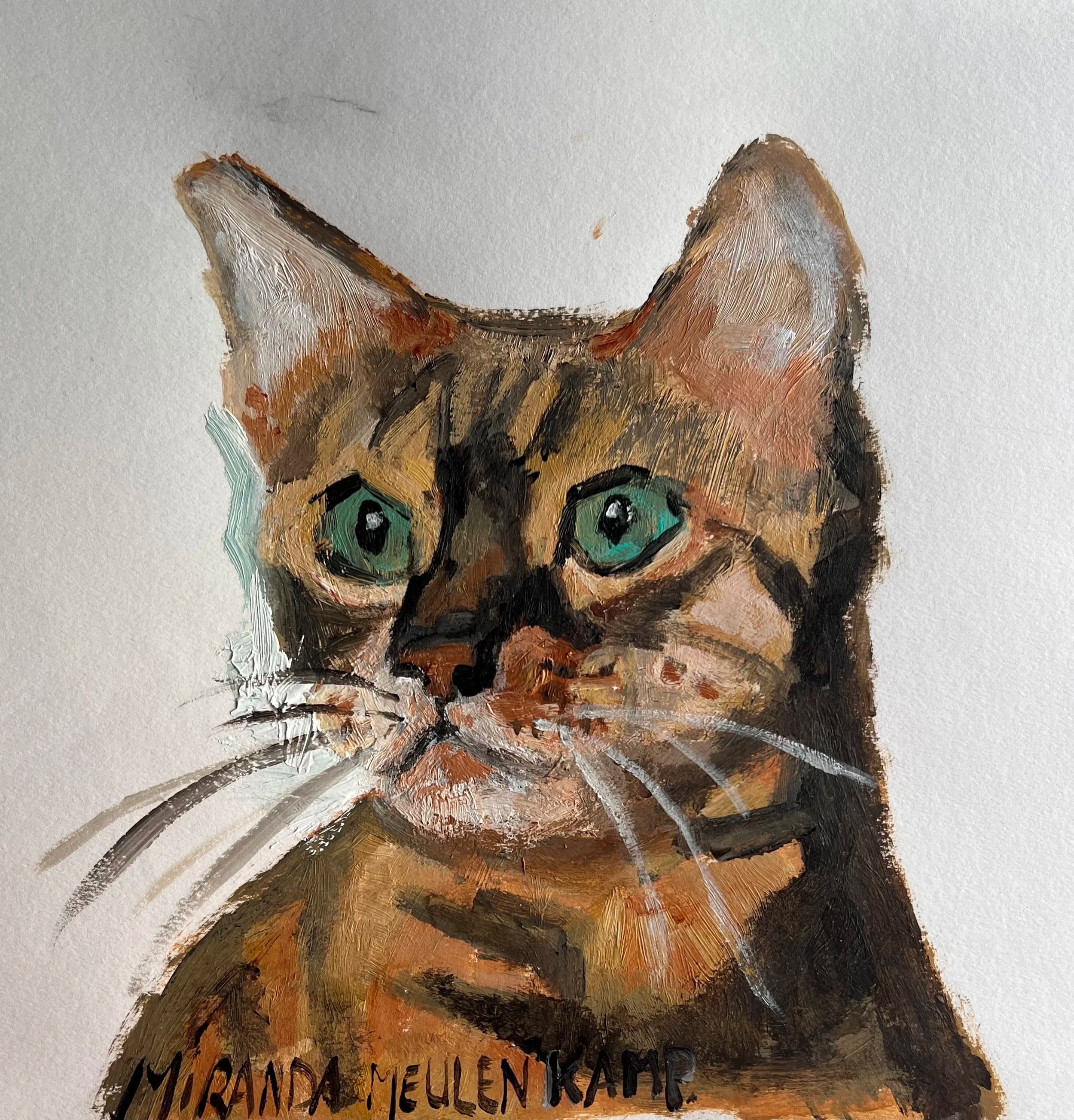  Acryl op papier.  24,5 cm. hoog bij 25,5 cm. breed.  52,- euro.   