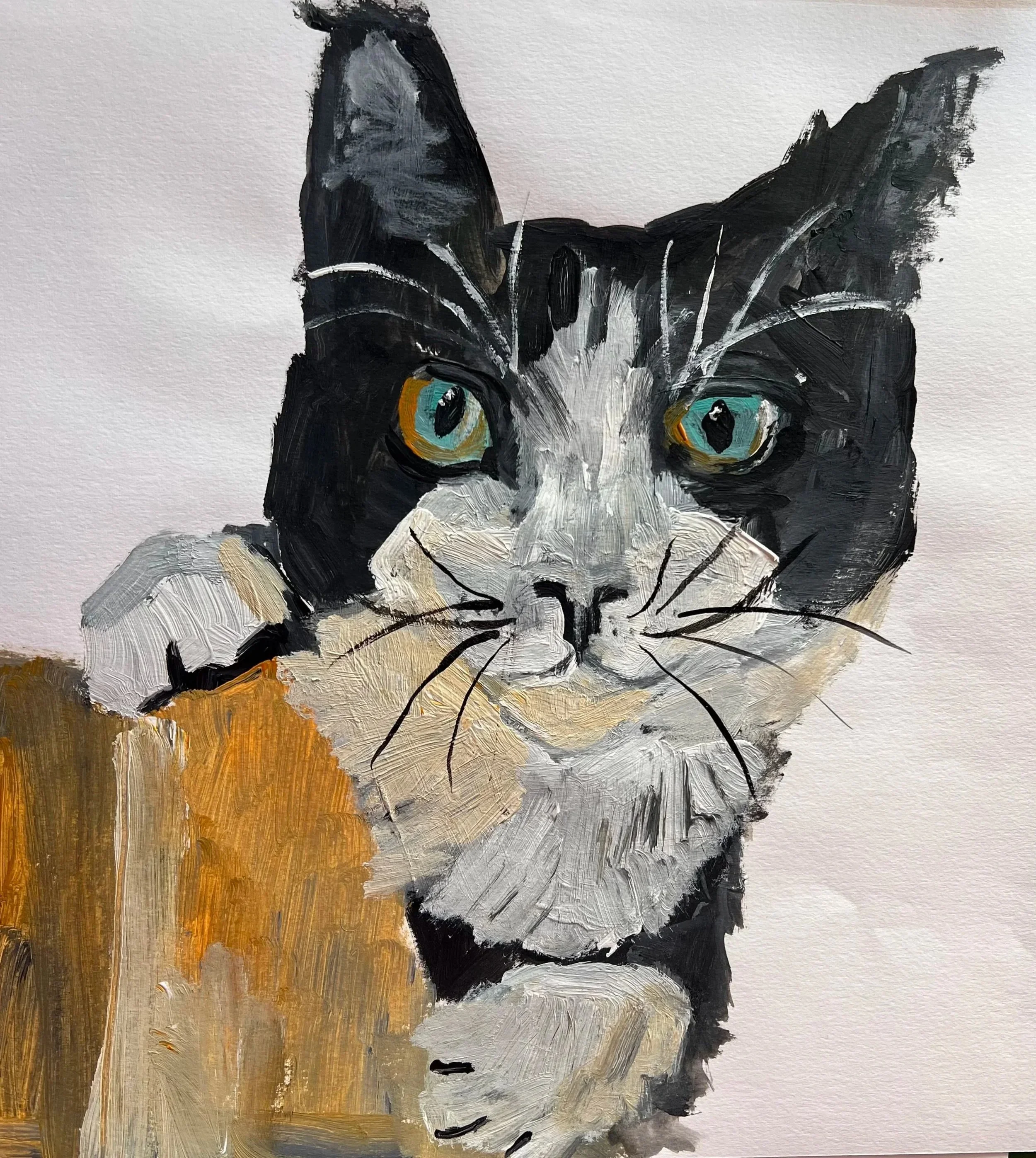  Acryl op papier   30 cm. breed bij 29,5 cm. hoog.   