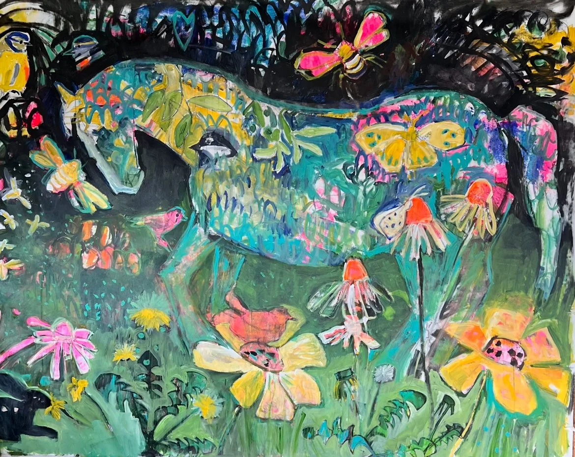  Iets waar je oog naartoe gaat. Zo’n groot werk kan echt de hele sfeer van een ruimte veranderen. Dit schilderij is 2.10 meter bij 1.65 meter  dus echt een groot werk dat de ruimte kan dragen. En ja, dat zie je ook meteen. De prijs van dit werk is €5