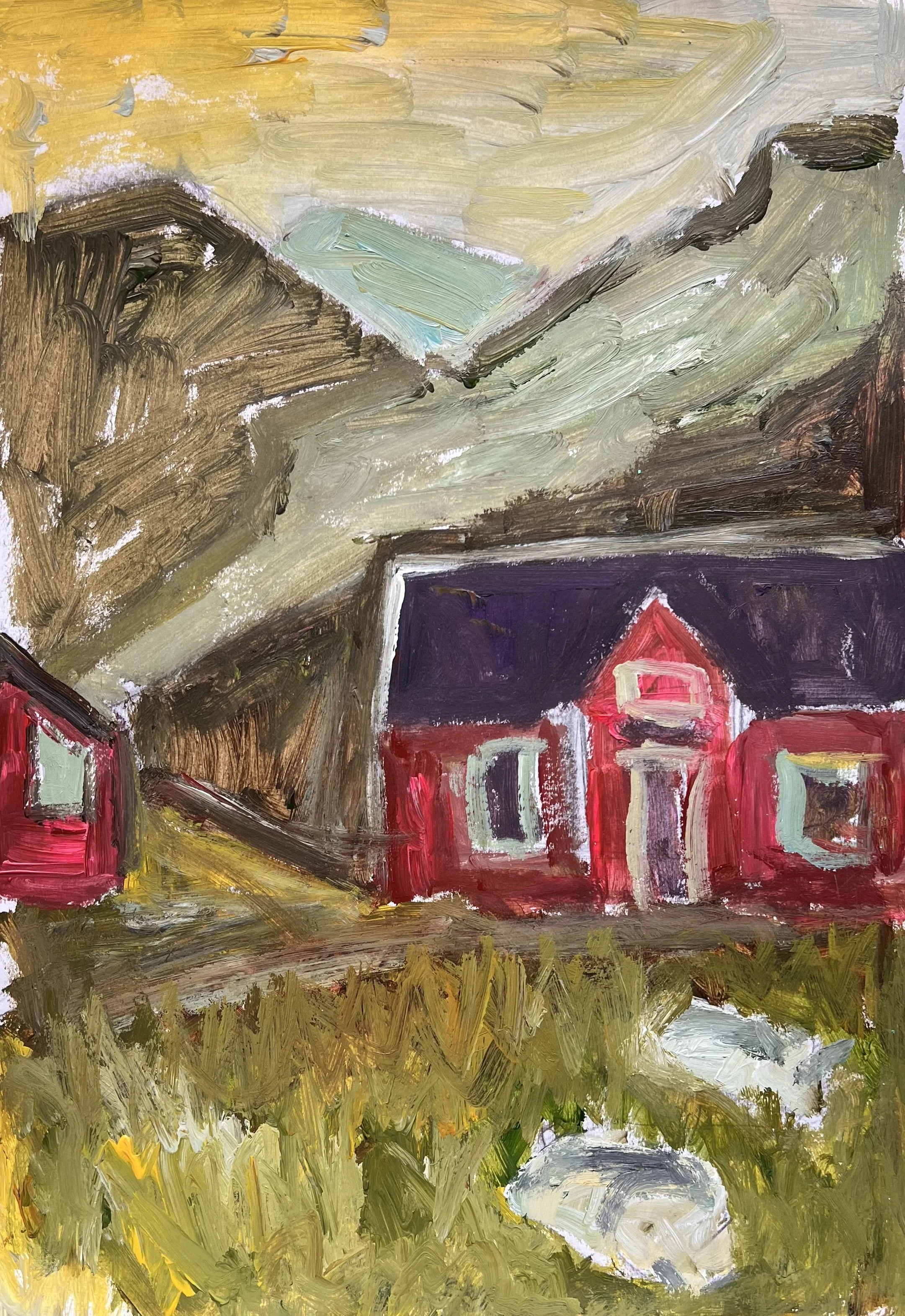  Acryl op papier 42cm. hoog bij 29,5cm. breed. 175,- euro. 