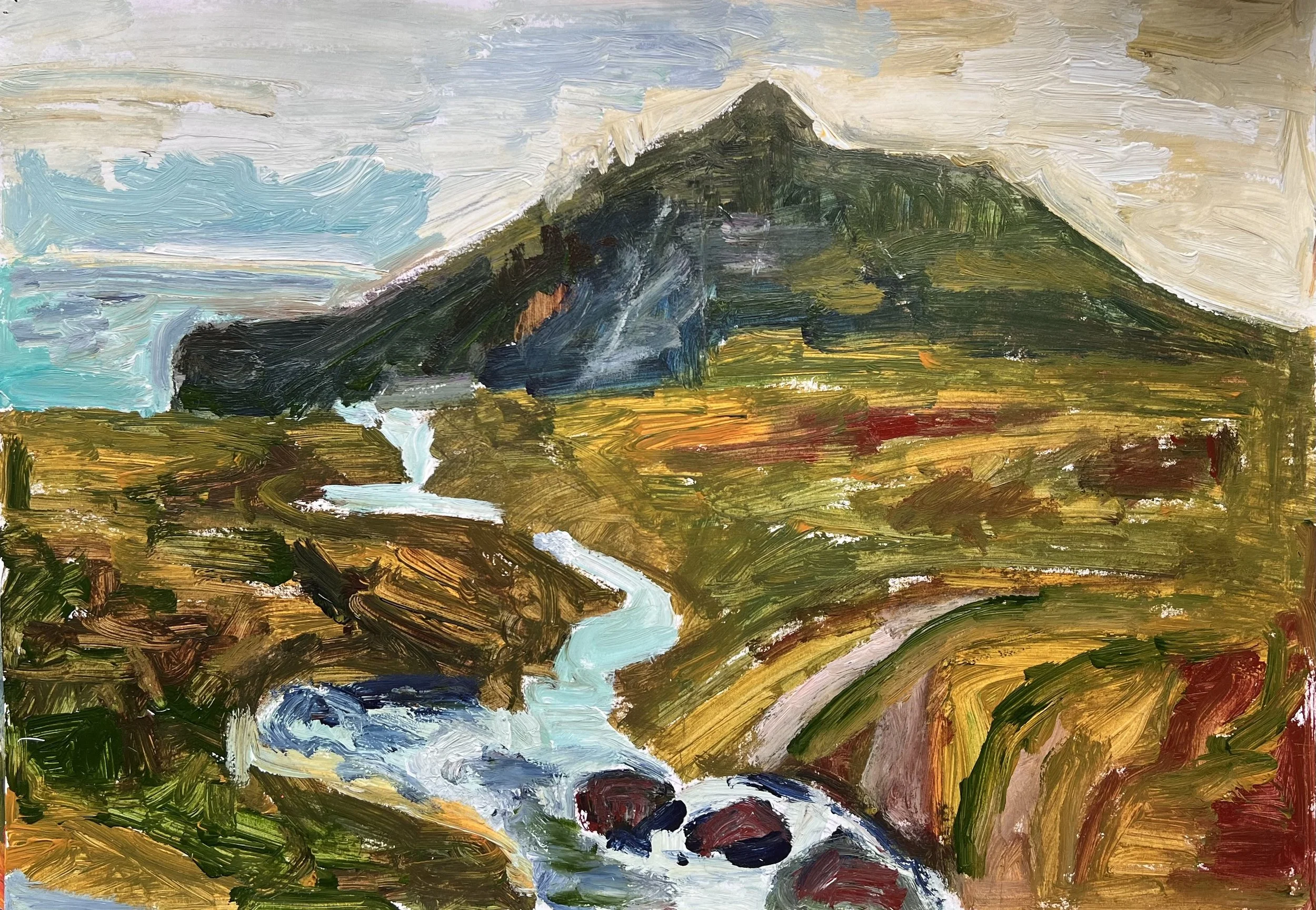  Acryl op papier. 59,5 cm. bij 42cm. hoog.  345,- euro. 