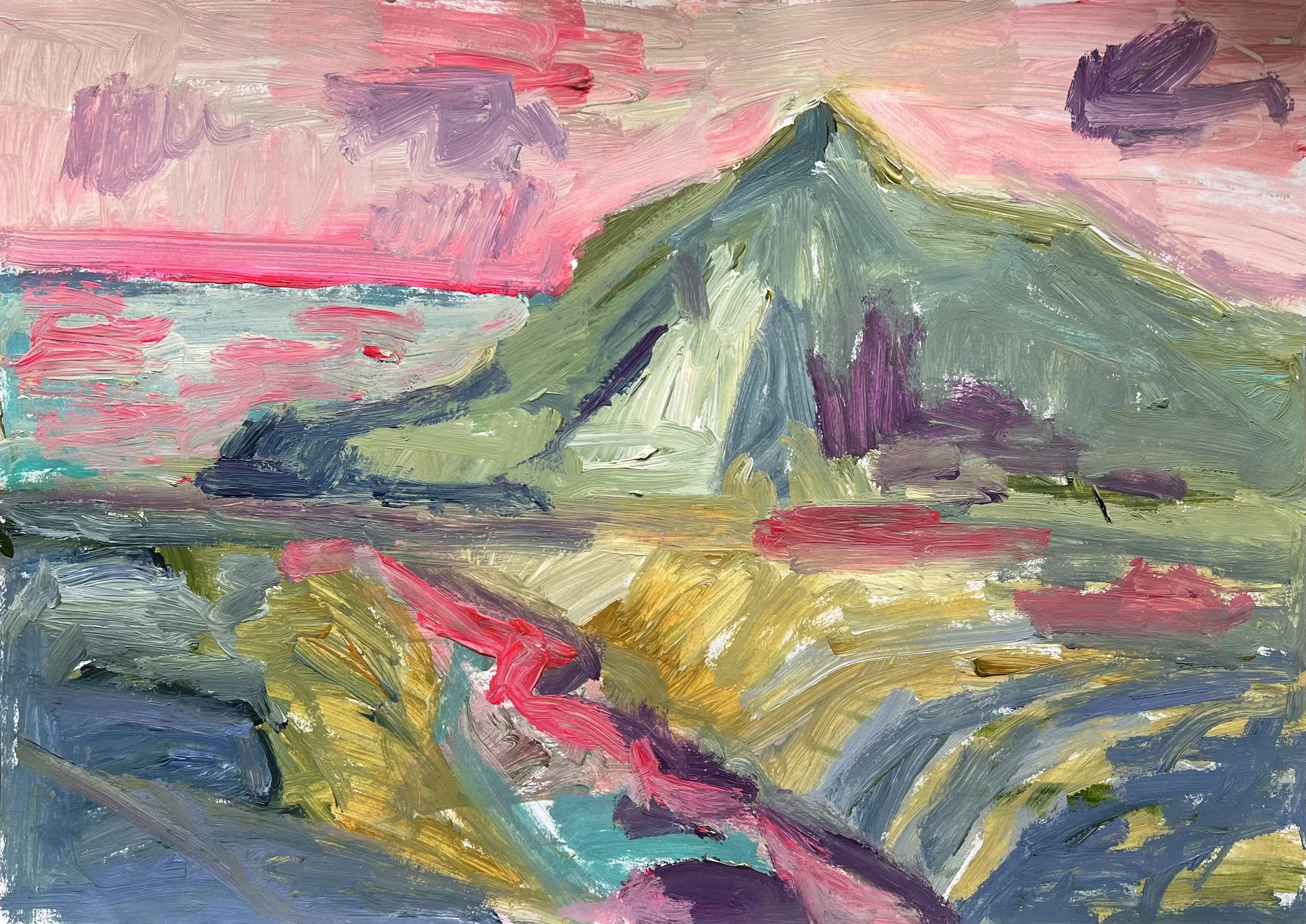  Acryl op papier. 59,5 cm. bij 42cm. hoog.  345,- euro. 
