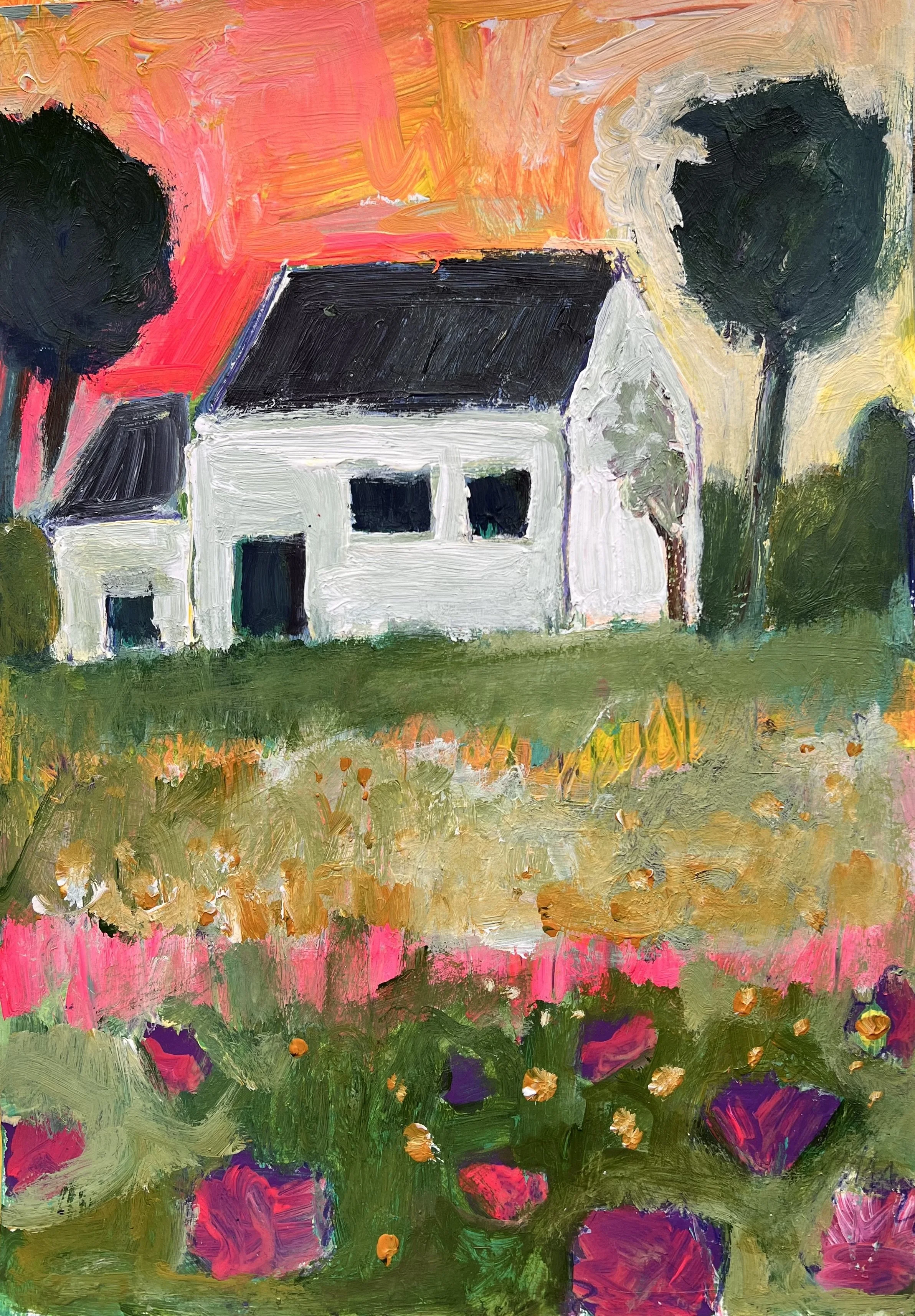  Acryl op papier 42cm. hoog bij 29,5cm. breed. 175,- euro. 
