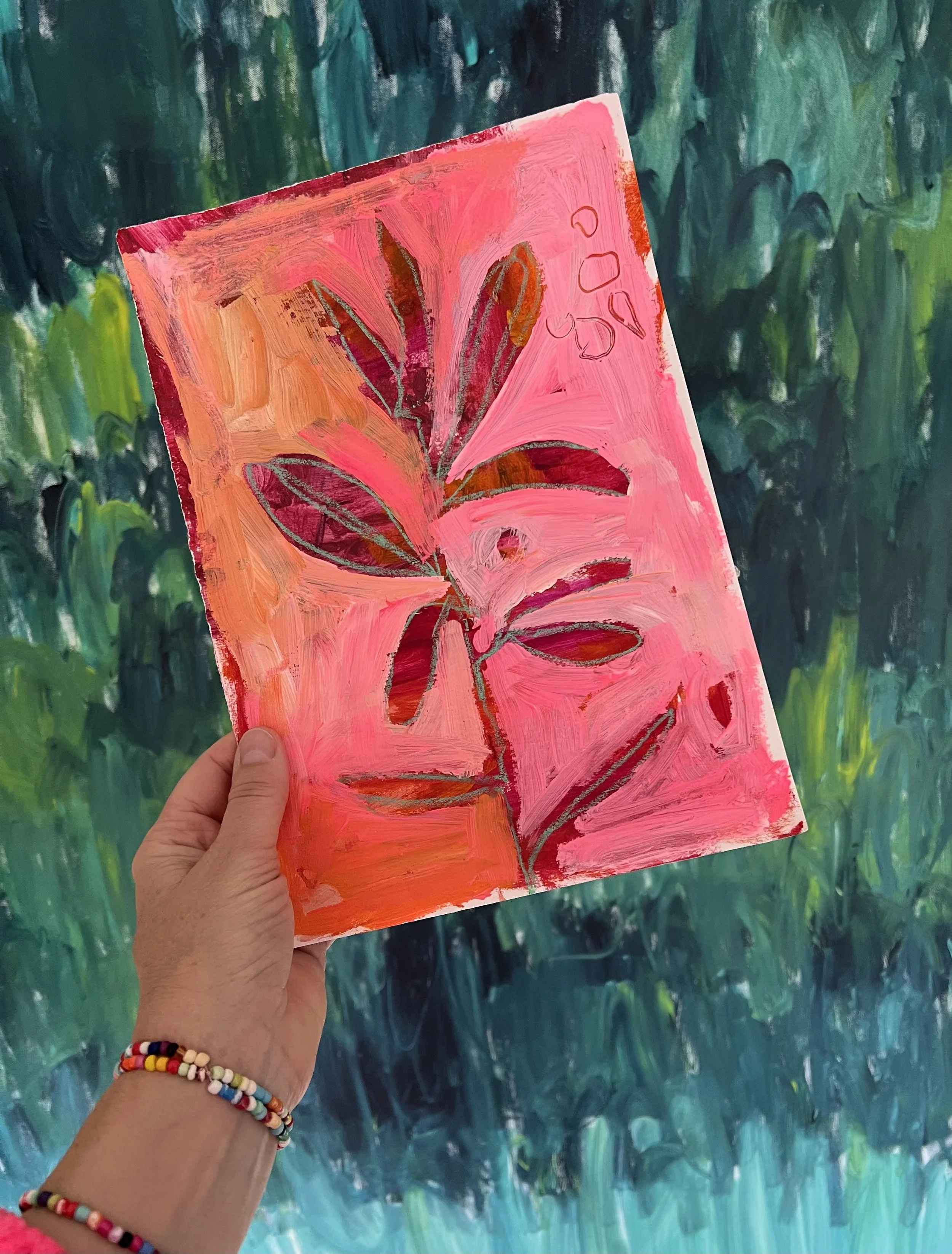  Acryl op papier. 21cm breed bij 29,5 hoog  65,- euro 