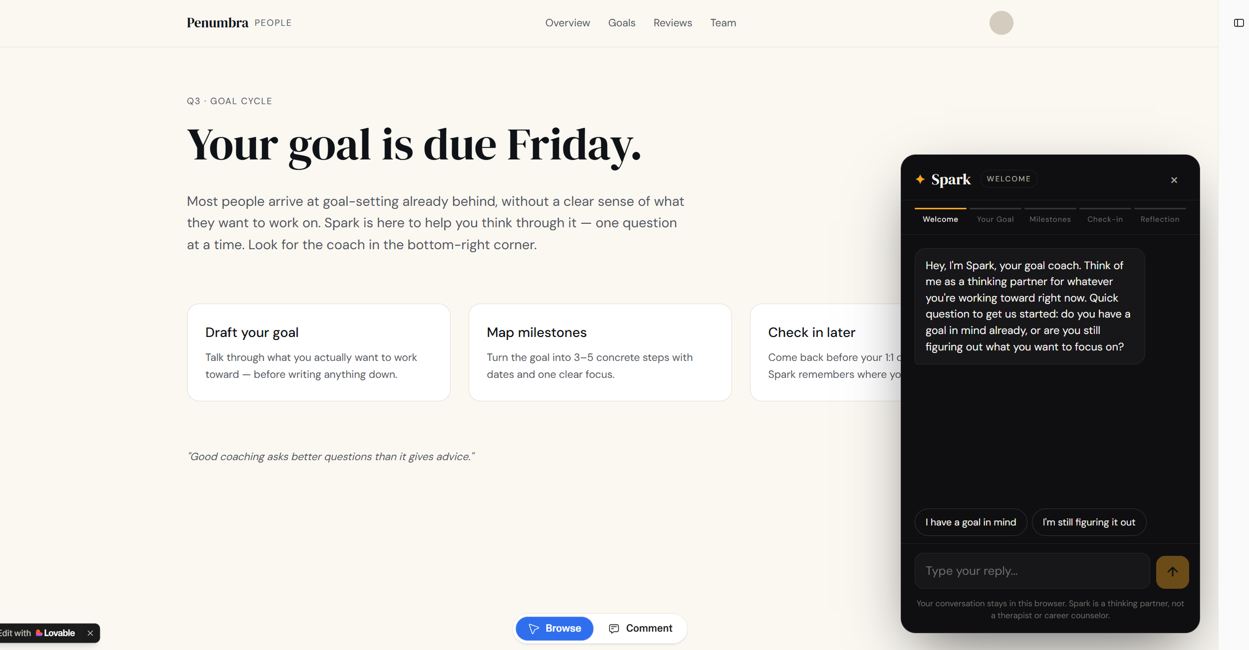 Spark: an AI growth-goal coach