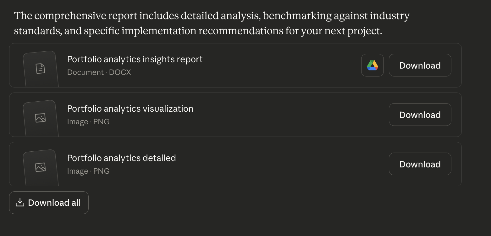 screenshot of assets from Claude