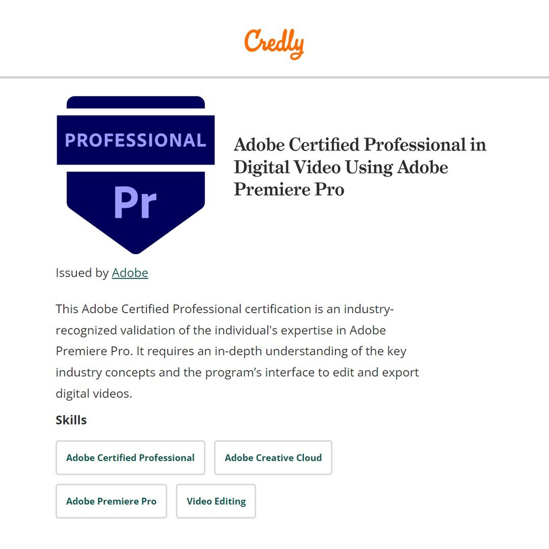 I passed the test - the @Adobe Premiere Pro test. 
Thanks to Paul and Lee at @getsomeforesight for guiding me through the course and entertaining my bizarre questions.

Yes, I'm now Adobe certified in Premiere Pro. Yes, I can edit your videos. Yes, y