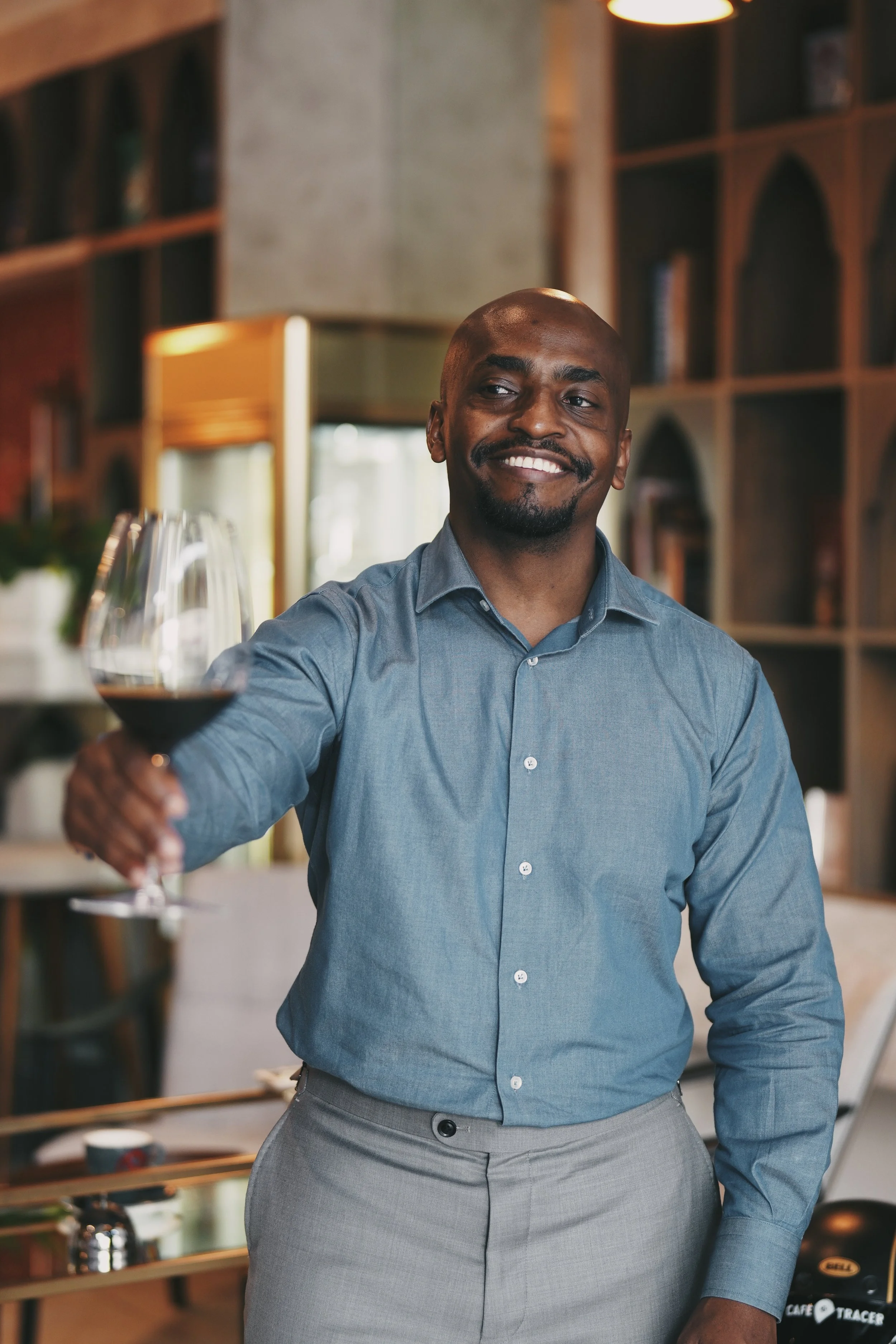 coffee in a wine glass