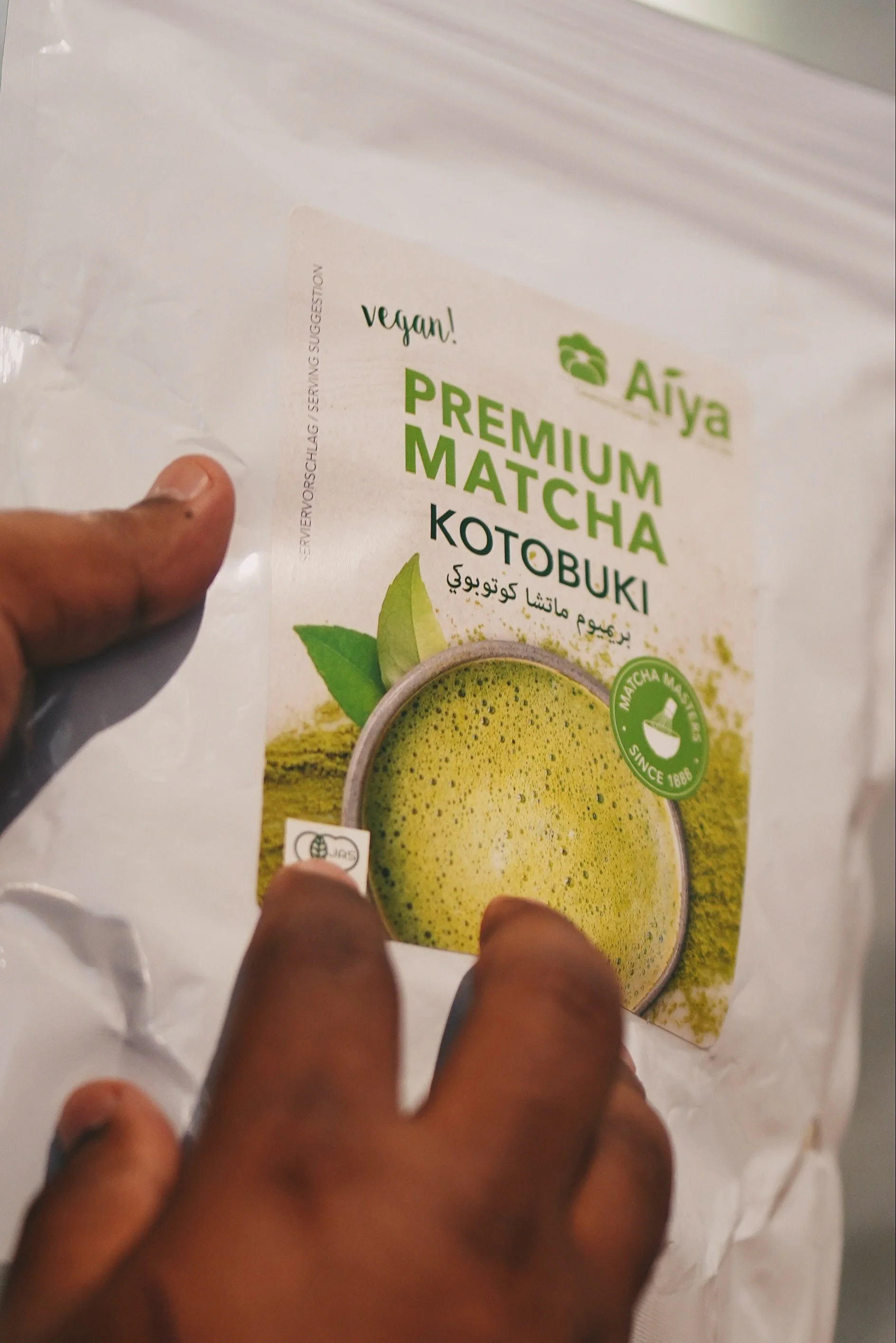 checking JAS Japanese Agricultural Standard Matcha