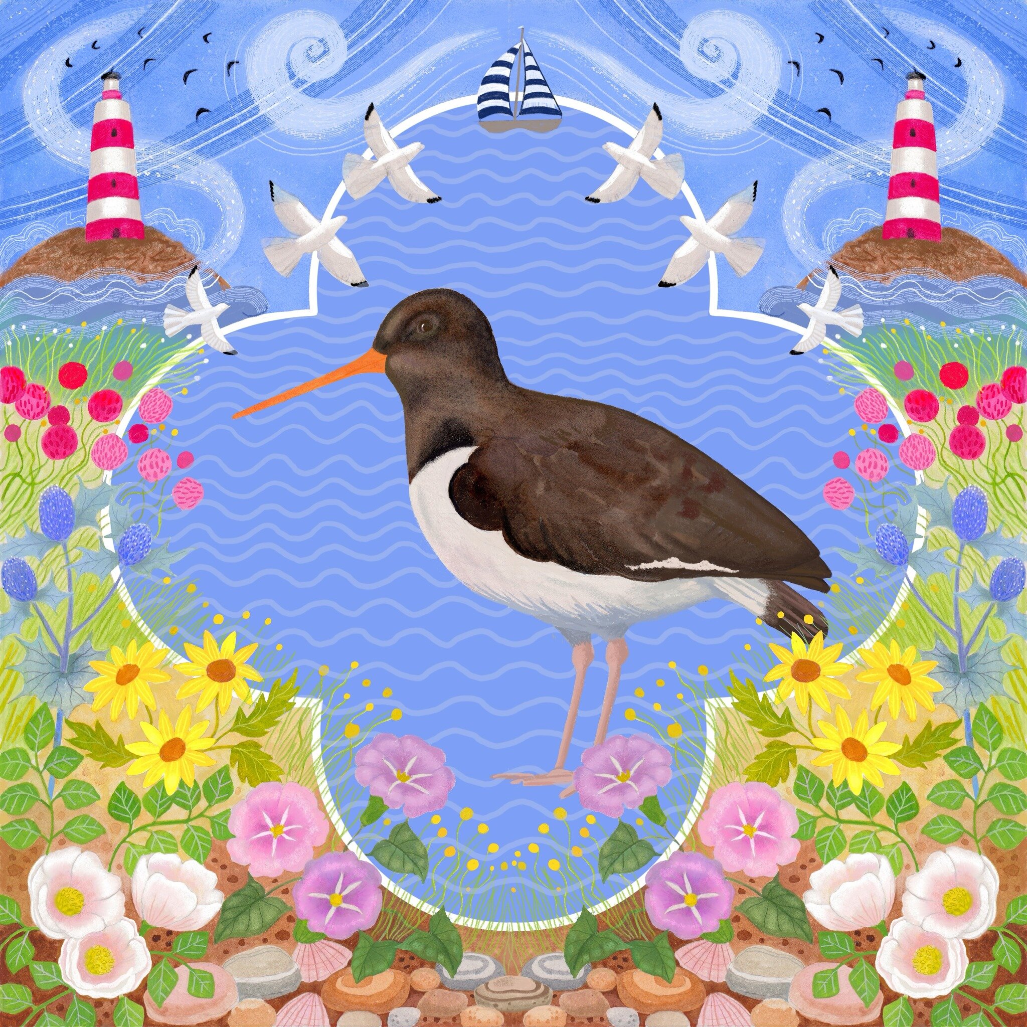 An Oyster Catcher illustration from last week and a reminder that sunny days are coming, I promise ! 🌞🌞🌞☔️

#illustration #illustrator #greetingcard #artlicensing #jigsawpuzzles #oystercatcher #wildlifeart #birdillustration #britishwildlife