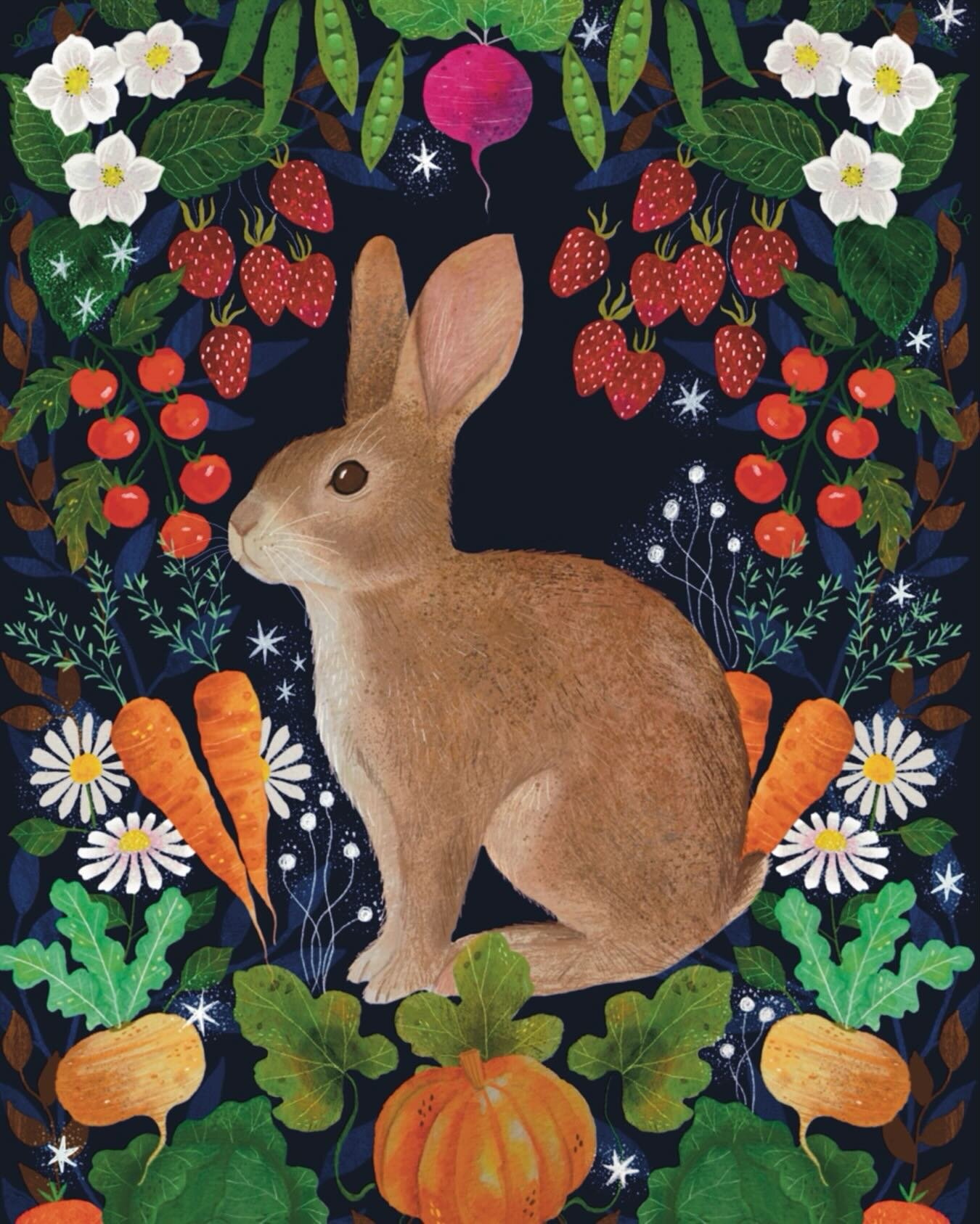 This could be called Rabbits Dream 😆. Thank you for all the lovely comments on my last post 💙I&rsquo;ll be making all my recent artwork available as giclee prints on my website soon!

#illustration #illustrator #artlicensing #rabbit #veggiegarden #