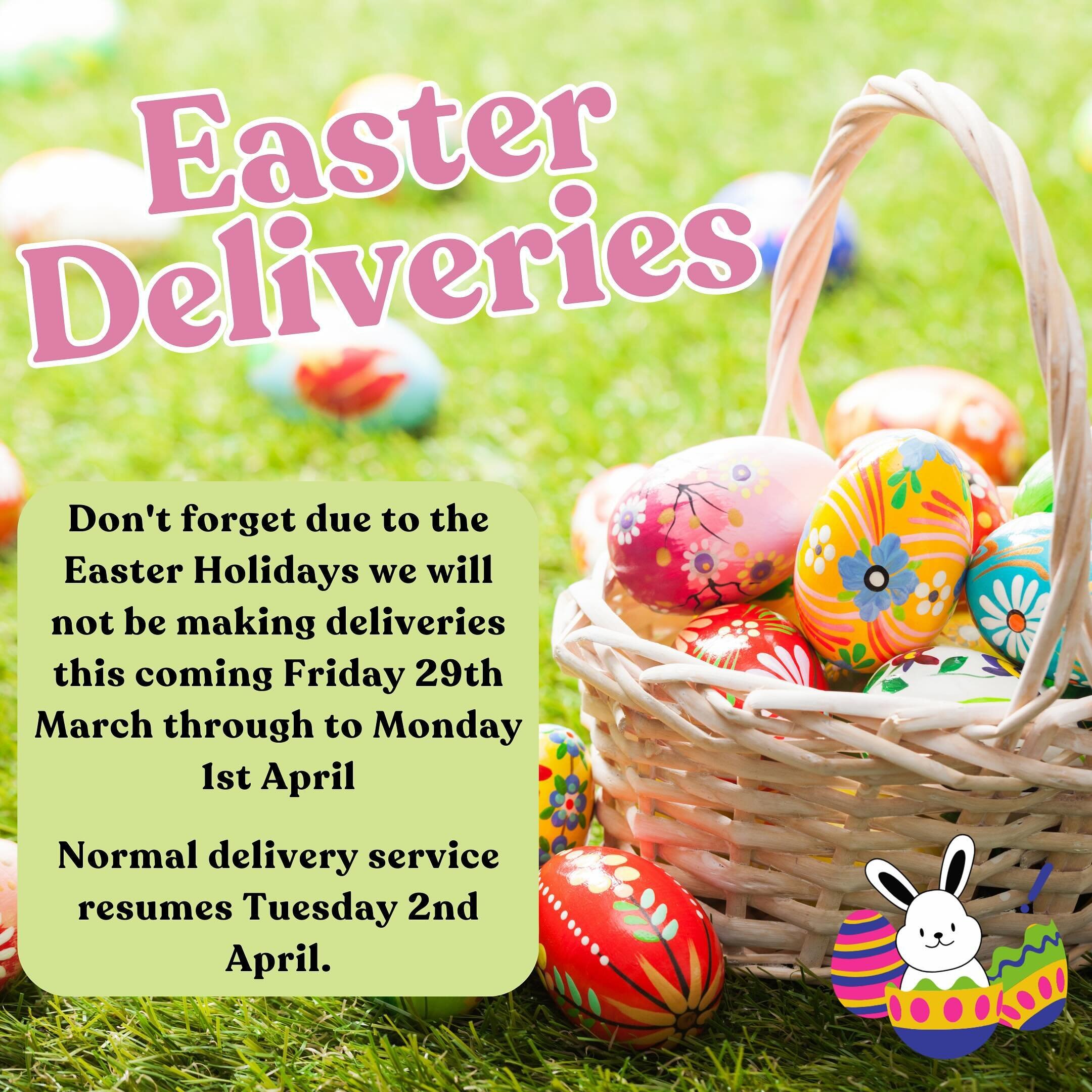 Remember to stock up for Easter 🐣 

#easter #deliveries #stockup