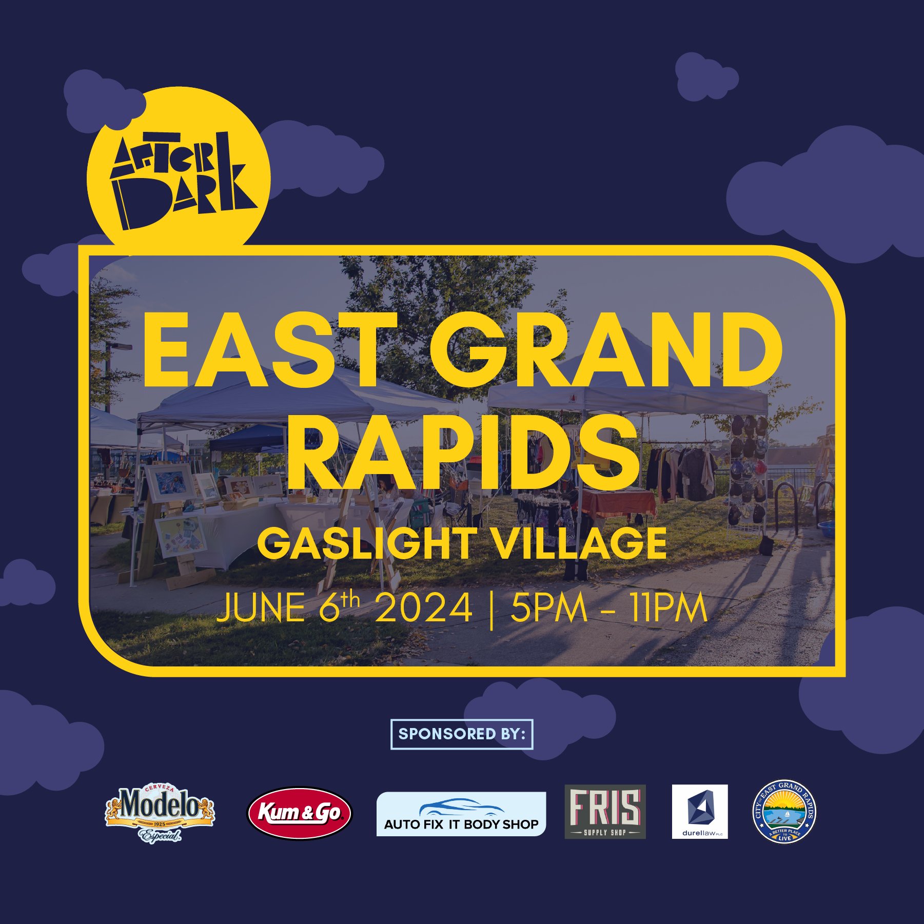 We are so excited for the return of our After Dark markets this summer! First on the line-up is East Grand Rapids, June 6th from 5-11pm in Gaslight Village.

We'll have more information to come, so stay tuned for our announcement on specialty vendors