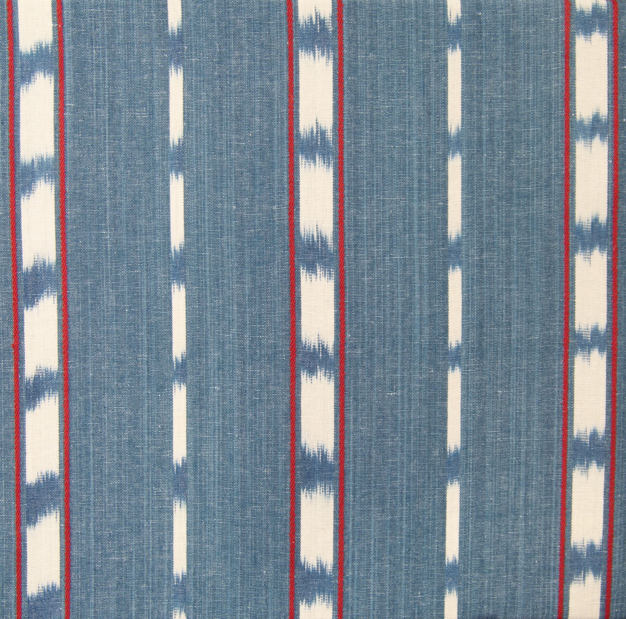 Ikat Stripe, Blue/Red