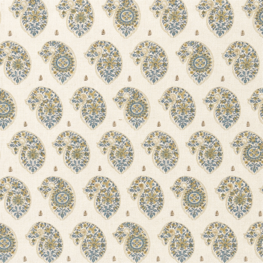 Little Block, Blue/Wicker — Mahala Textiles