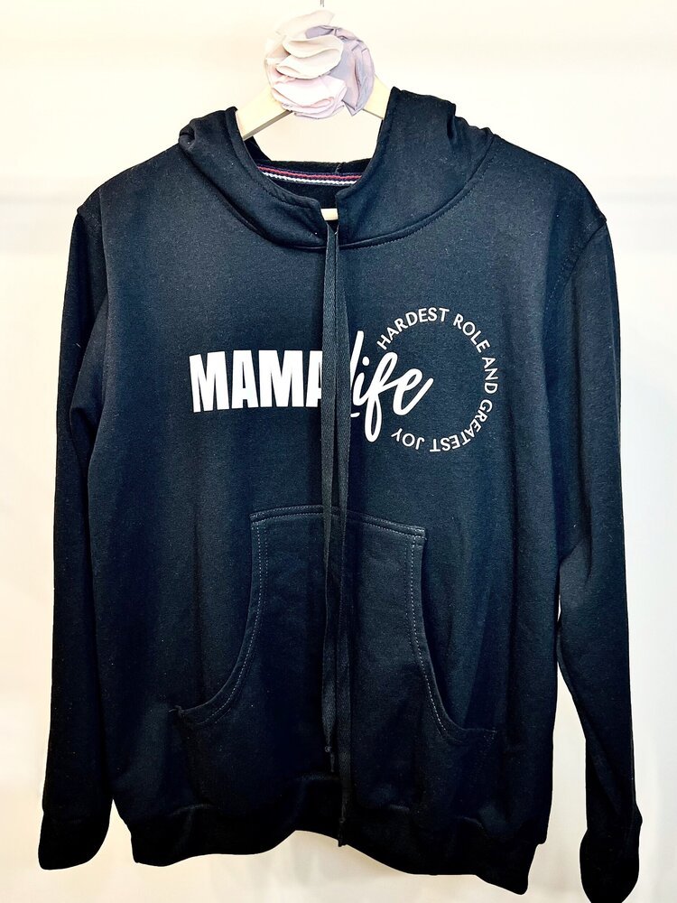 black sweatshirt. mom themed. gifts for mom. mom's gift. affordable mom gift. sustainable fashion. mother's day sale. mother's day gifts