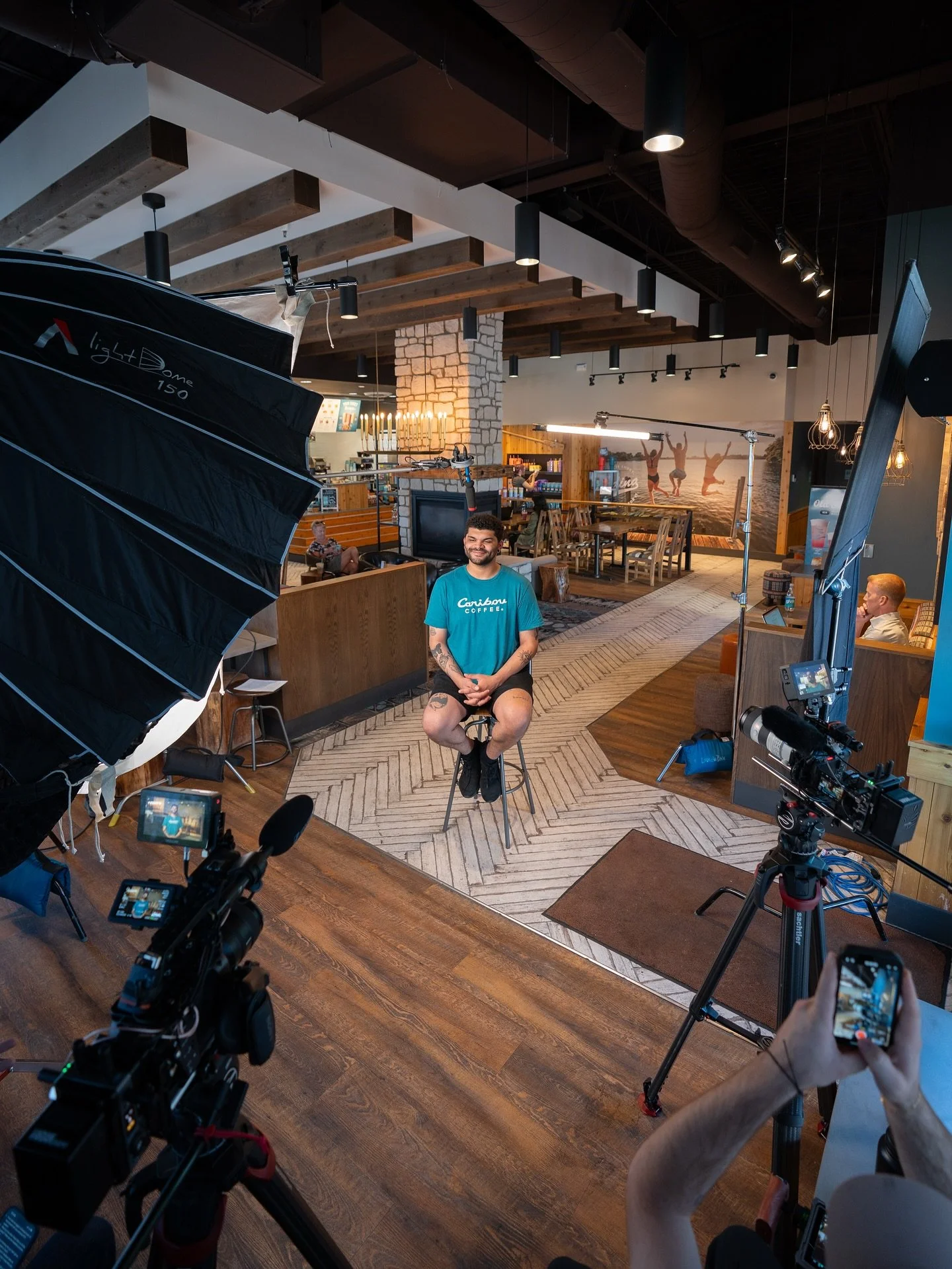 BTS at Caribou Coffee in Minnesota!🎥☕️
For this project we had three production days total; two days in Minnesota and another down in Atlanta. Between the two trips, we captured a total of 6 interviews and a ton of footage of the Caribou staff work