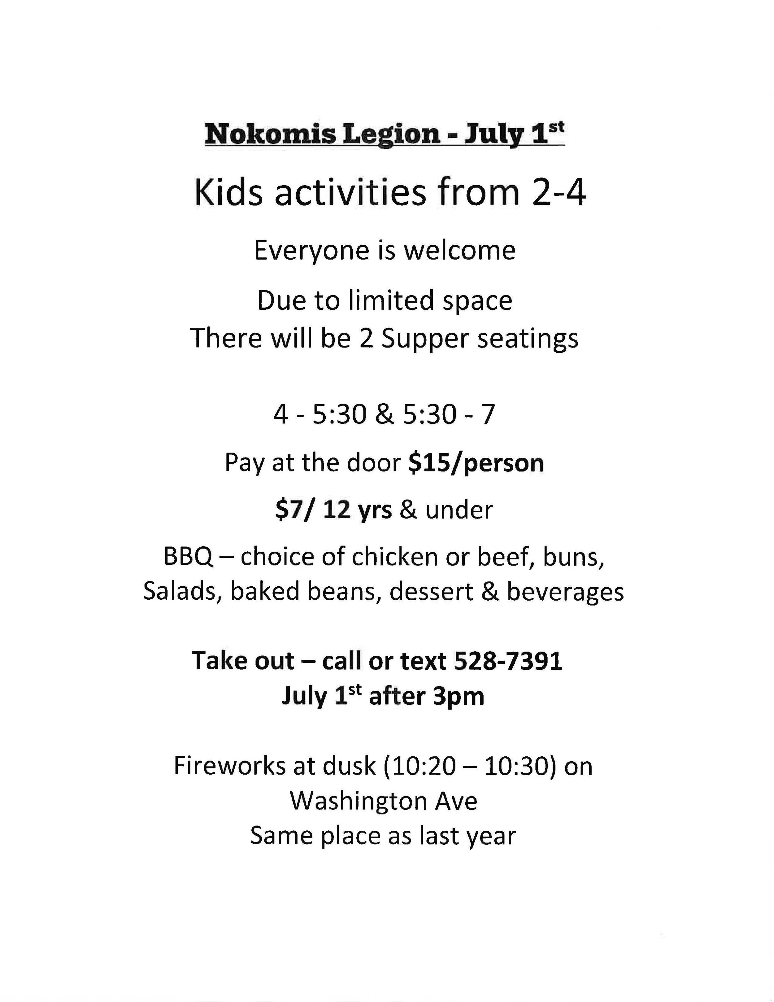 Nokomis Legion Canada Day Celebration!