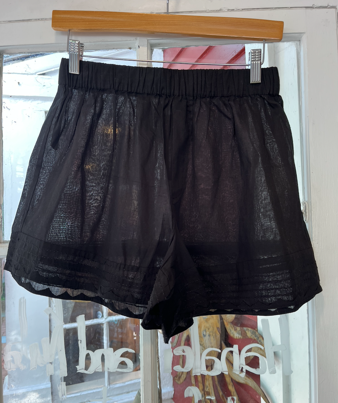 Applique Short in Black