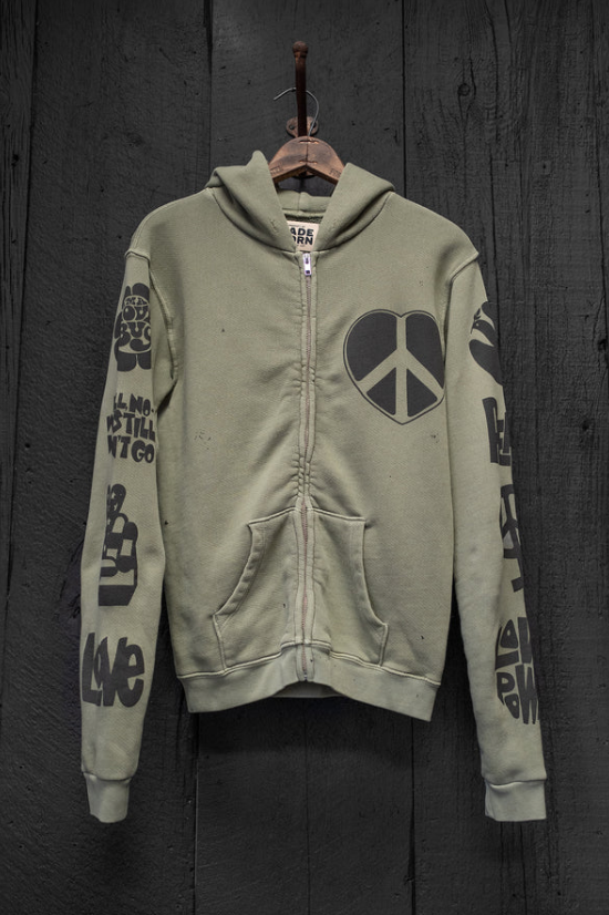 Made Worn Love Is The Ultimate Trip Zip Hoodie Fatigue