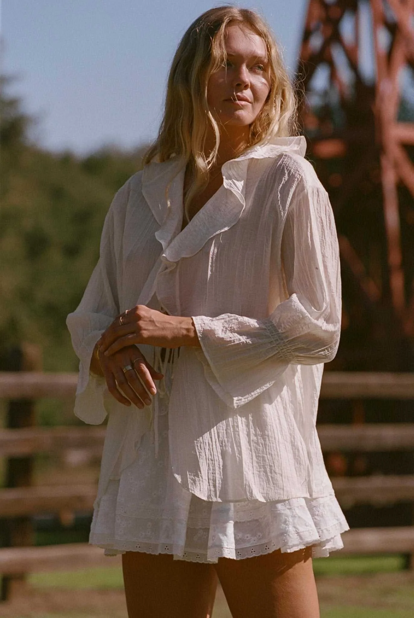 The Lily Top - Creme / Ivory Ruffle Top
